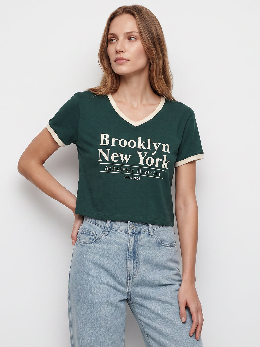 Women Bottle Green Neo Tees