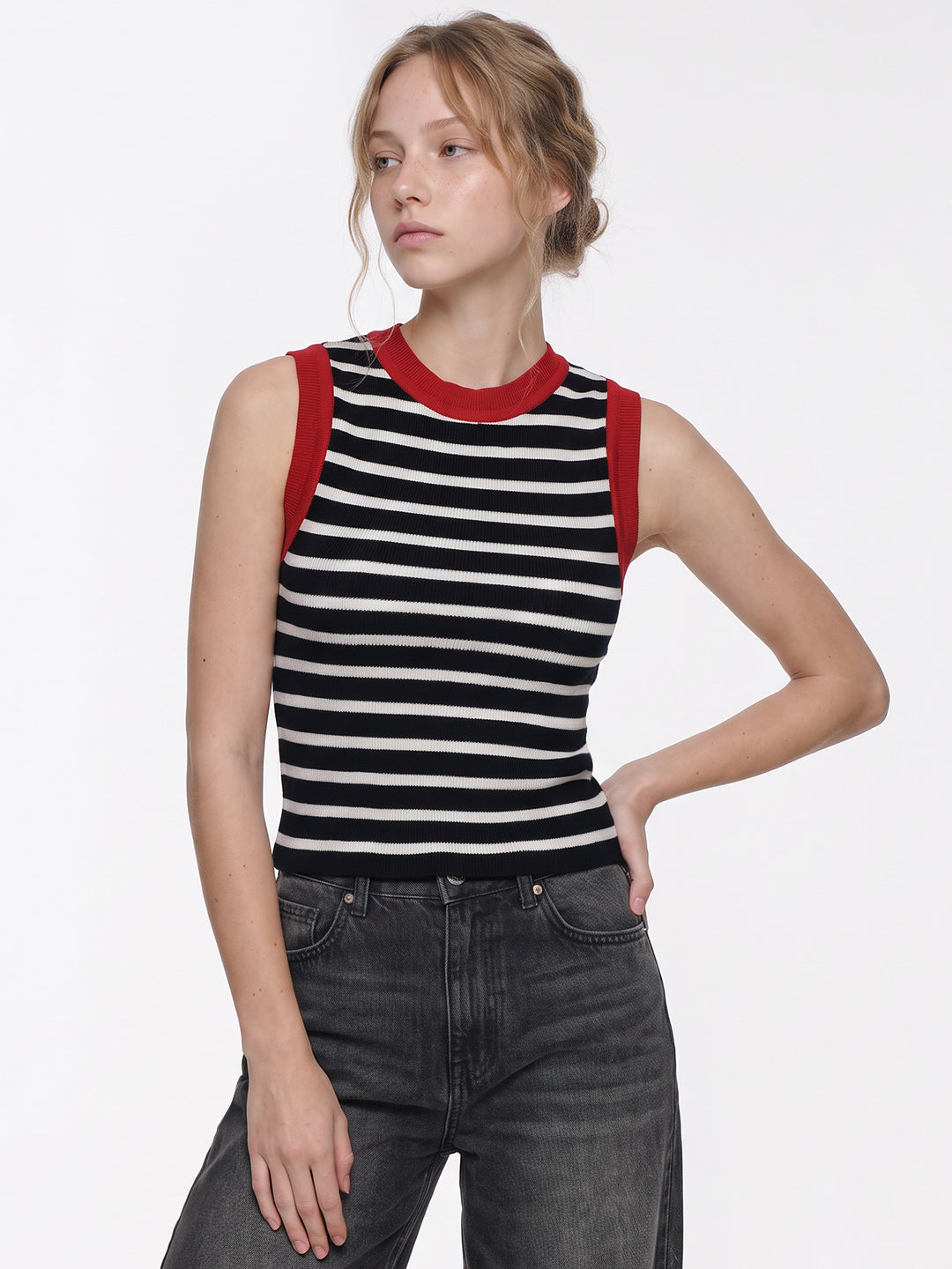 Airforce/White Tank Top