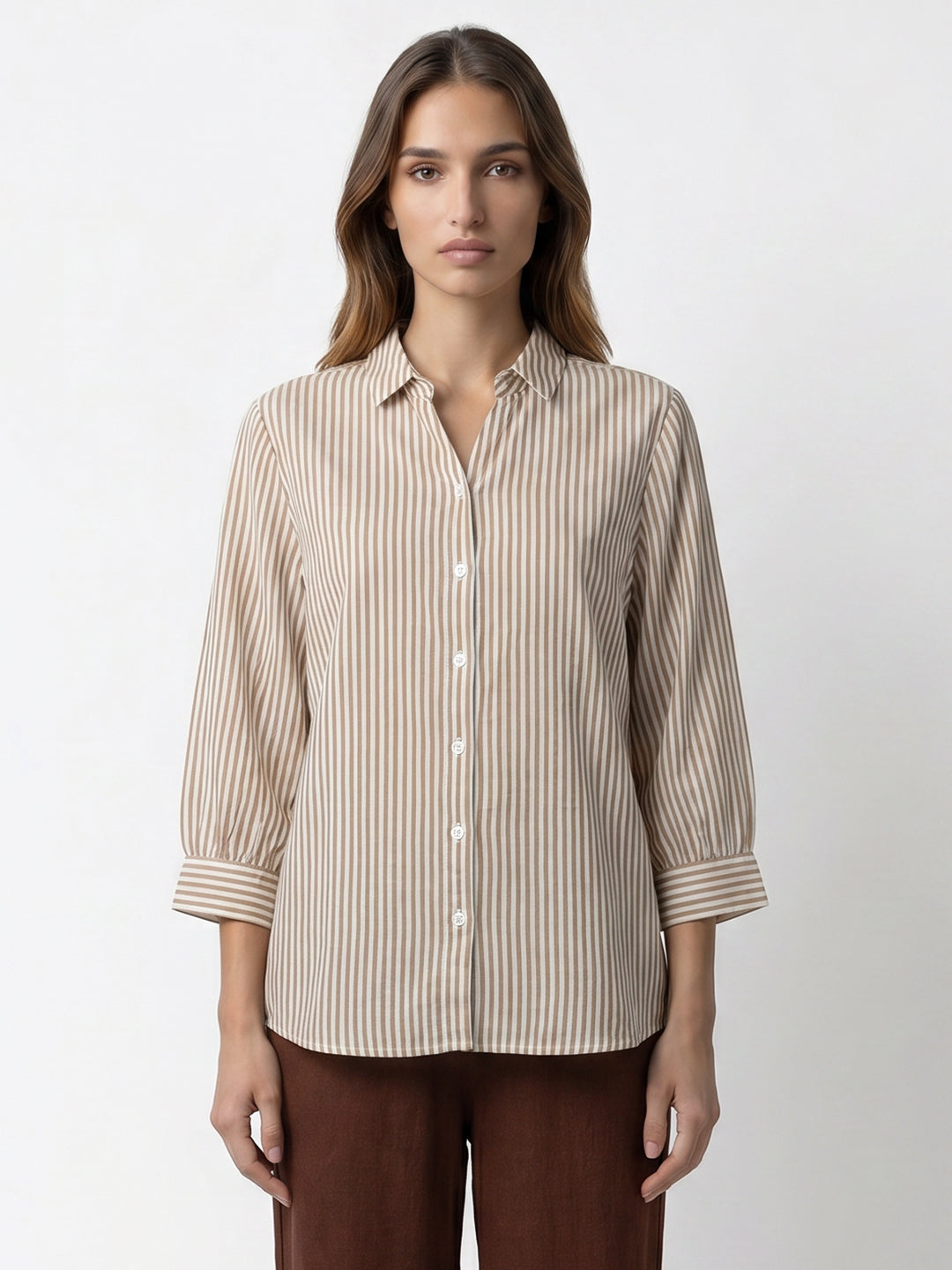 Women Beige/White Shirt