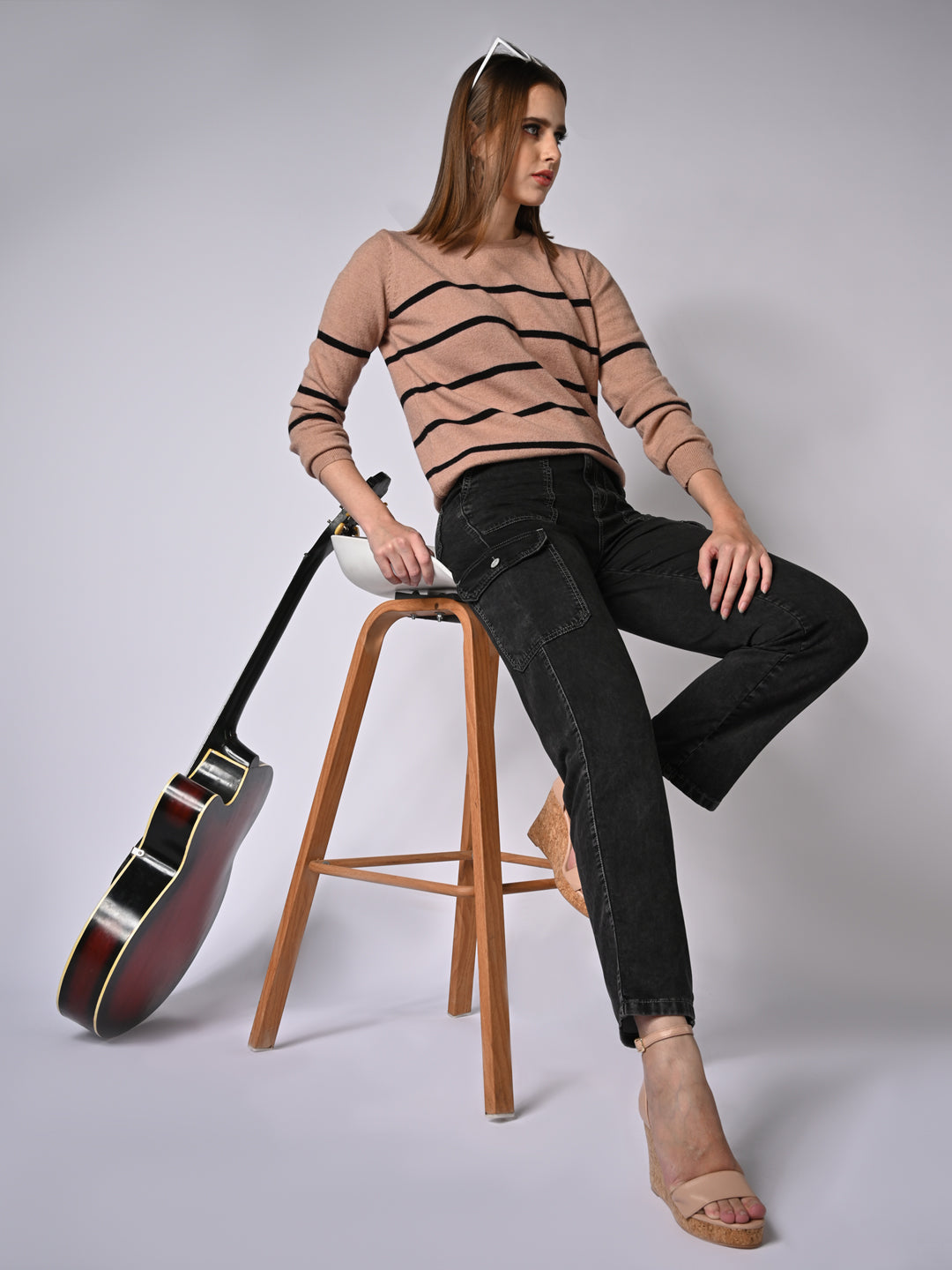 Women High-Rise Loose Straight Fit Cargo