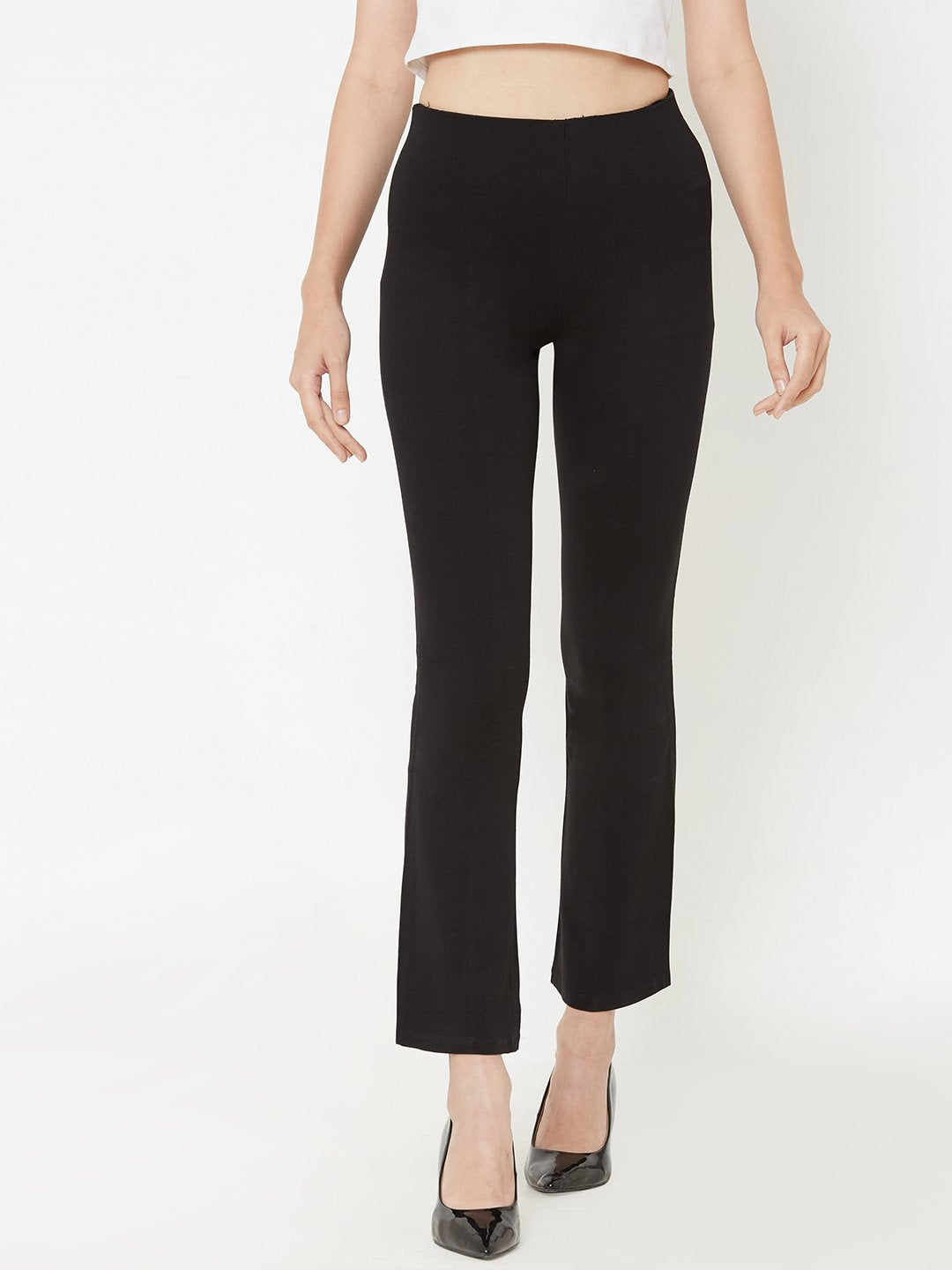 Women Black High-Rise Treggings