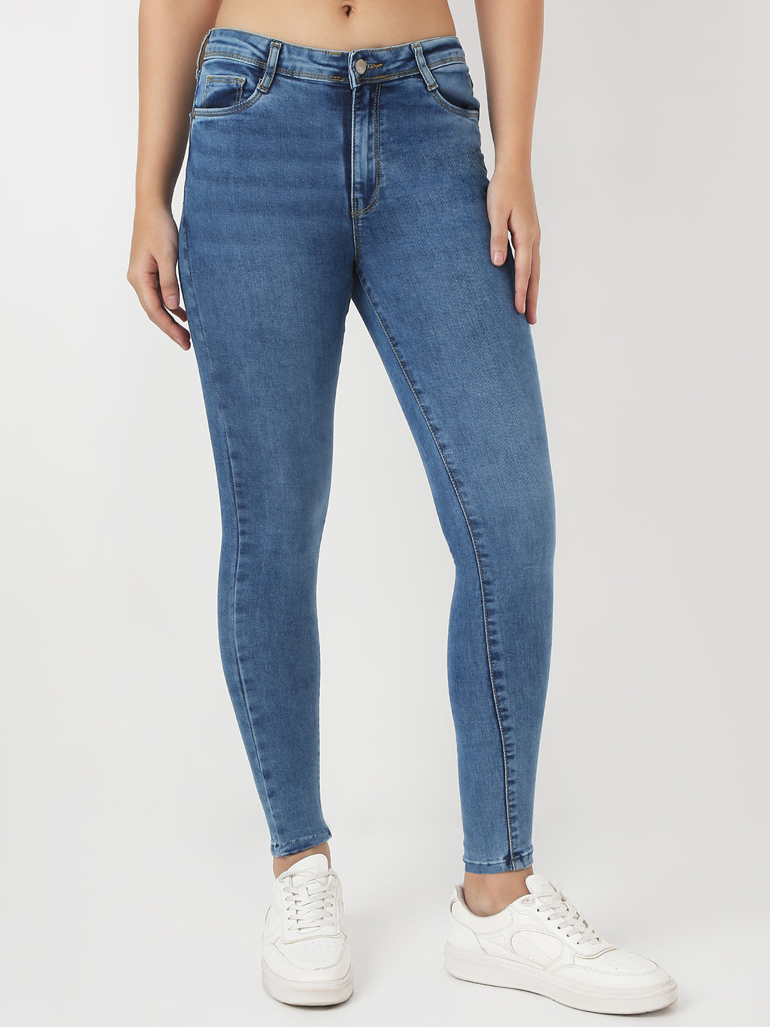Women Medium Blue High-Rise Skinny Jeans