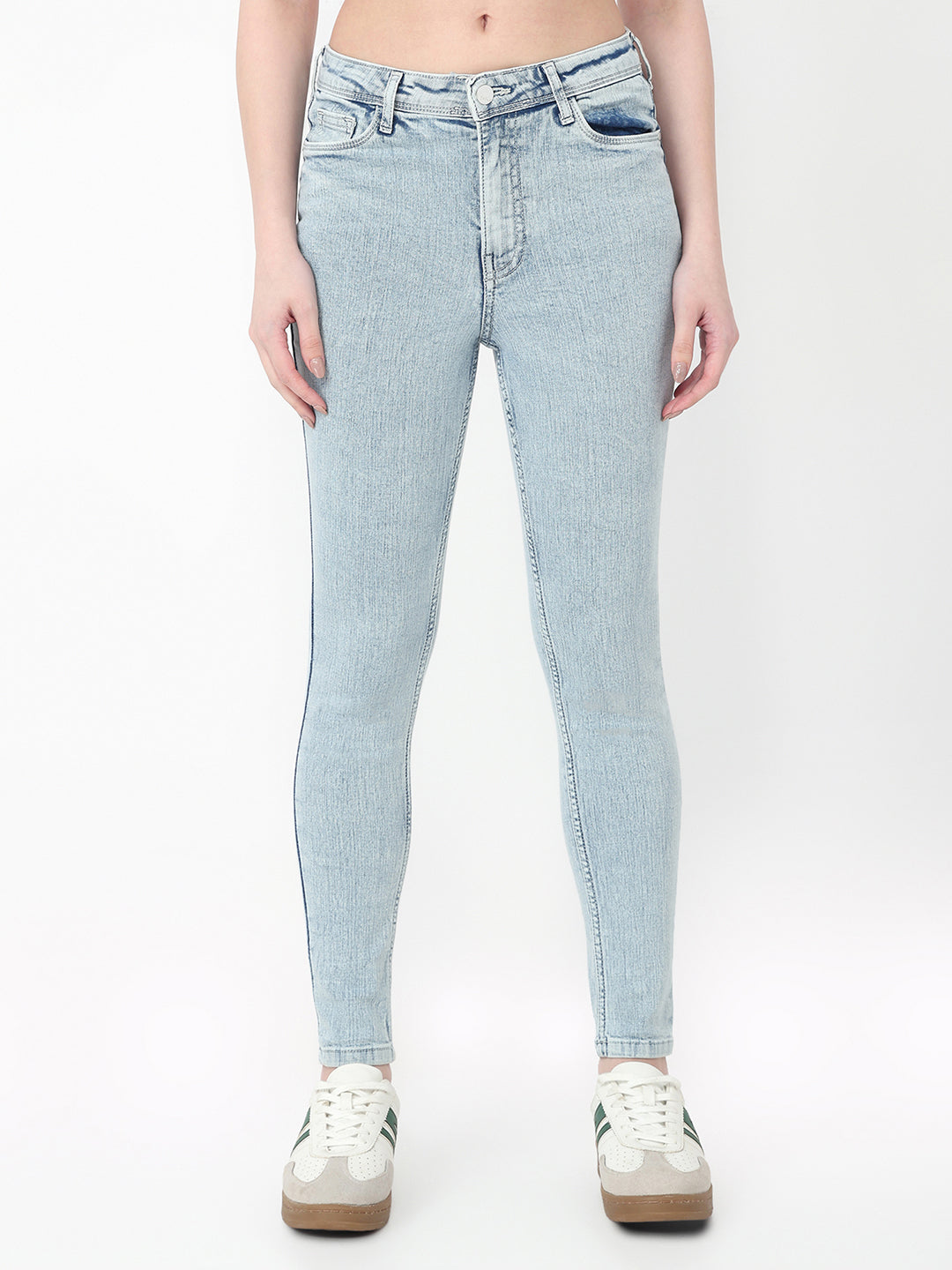 Women Light Blue High-Rise Skinny Jeans