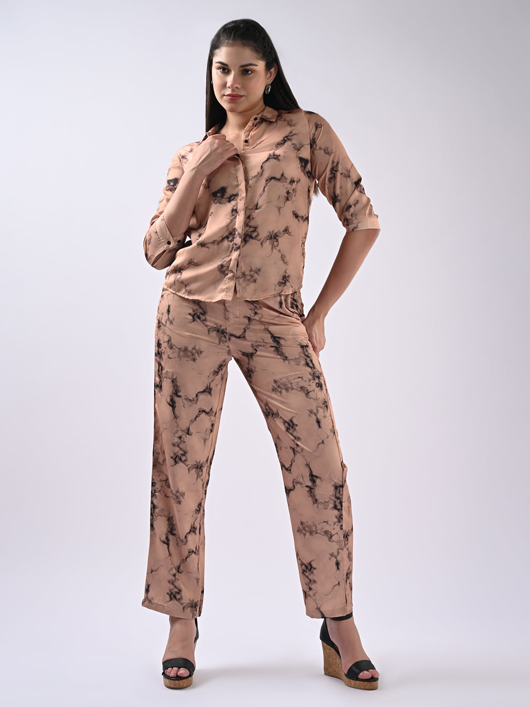 Women Marble Print Shirt