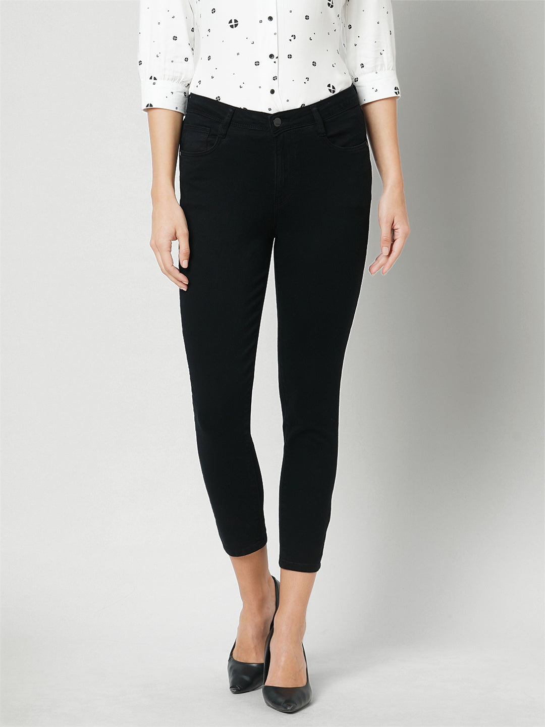 Women Black High-Rise Skinny Jeans