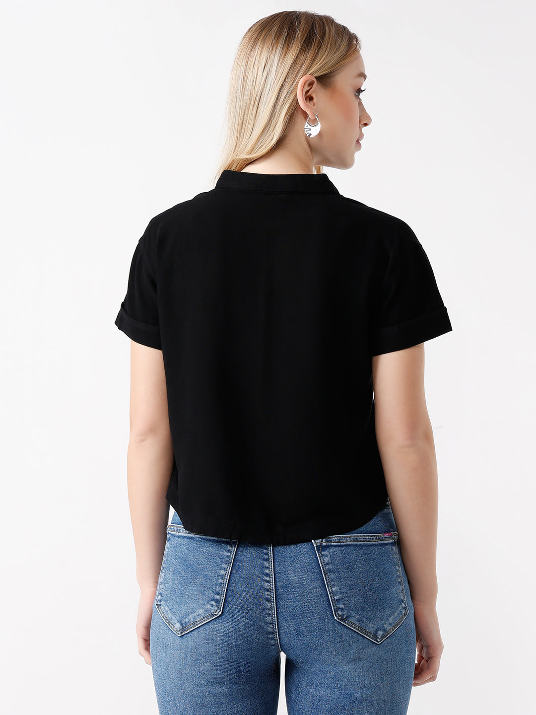 Women Slim Fit Crop Shirt