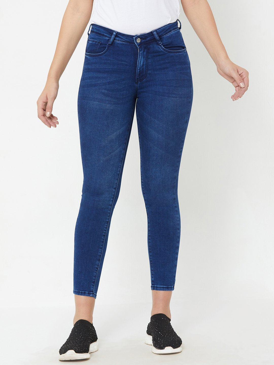 Women Mid-Rise Skinny Crop Jeans