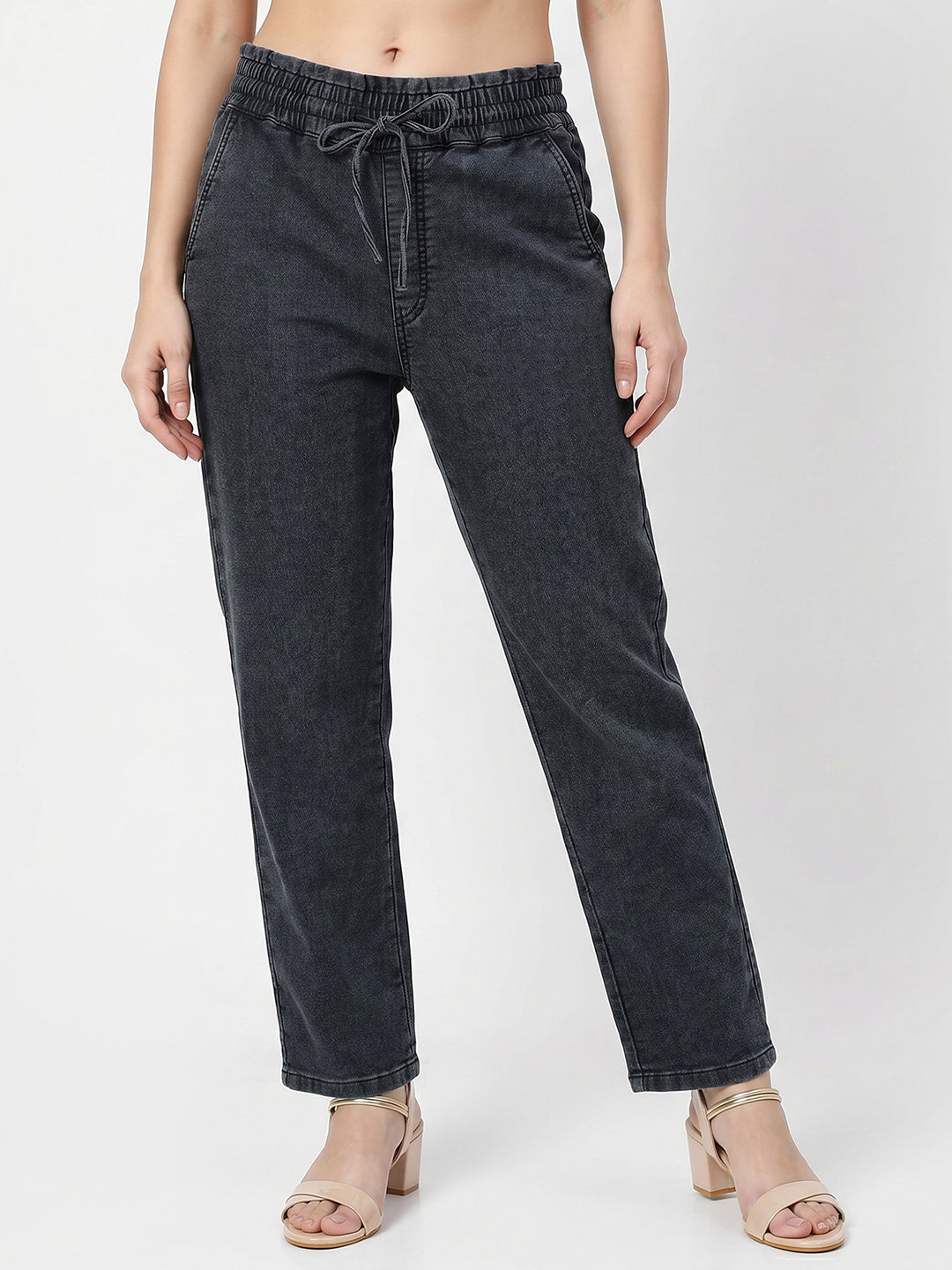 Women Dark Blue Mid-Rise Jogger