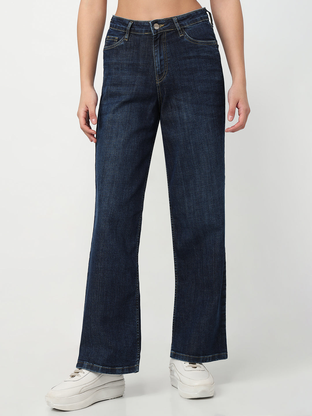 Women Blue High-Rise Flare Jeans