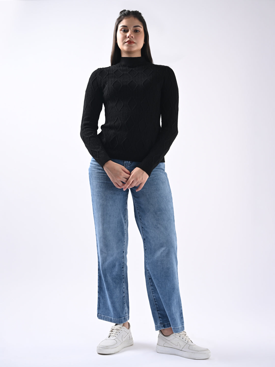 Women High Rise Wide Leg Jeans