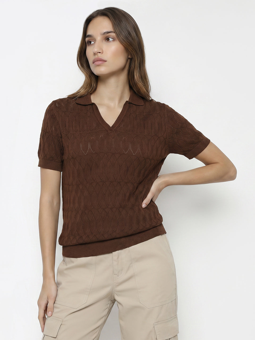 Women Sepia Ponitelle Top