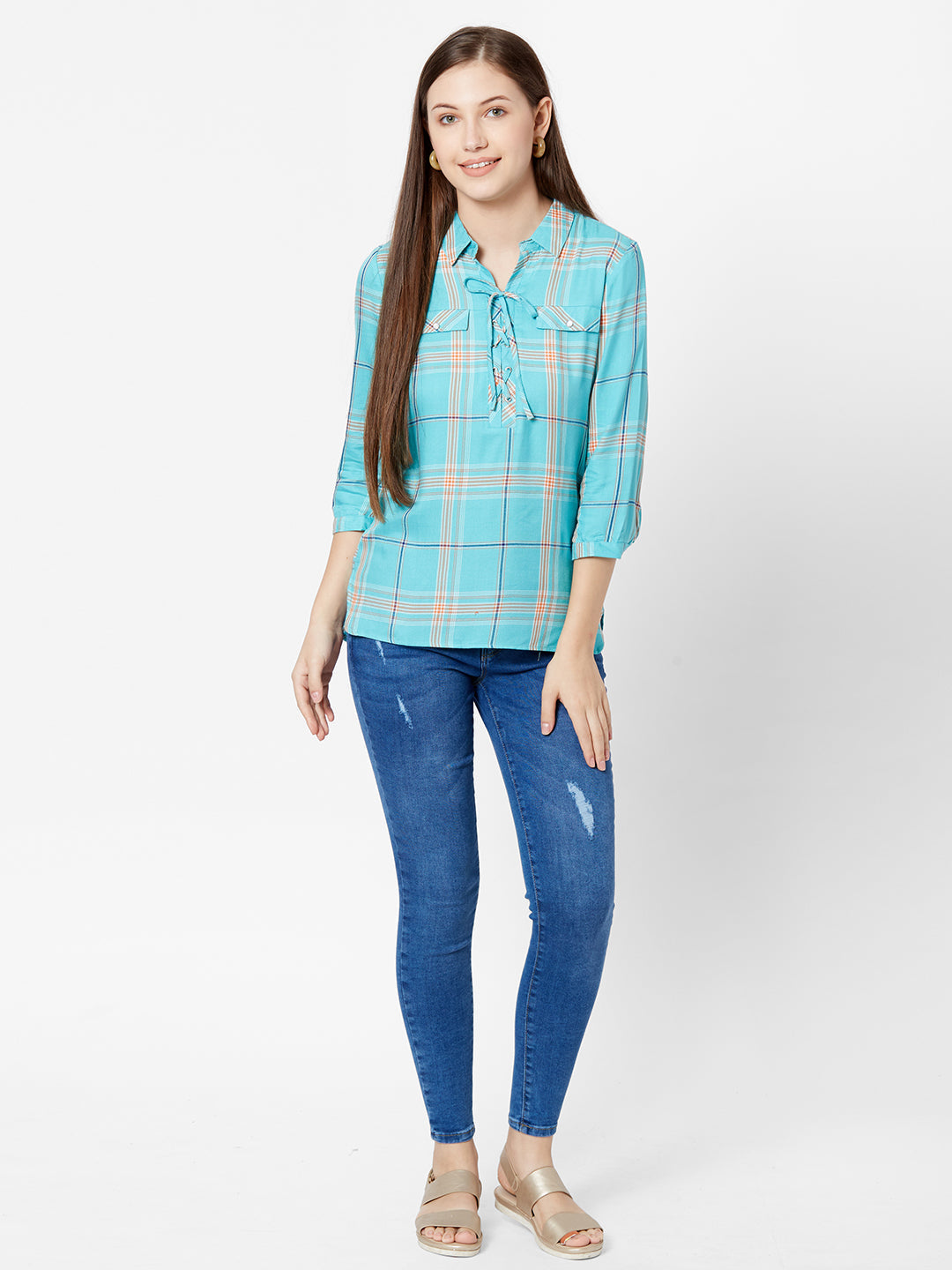 Women Sea Green Top