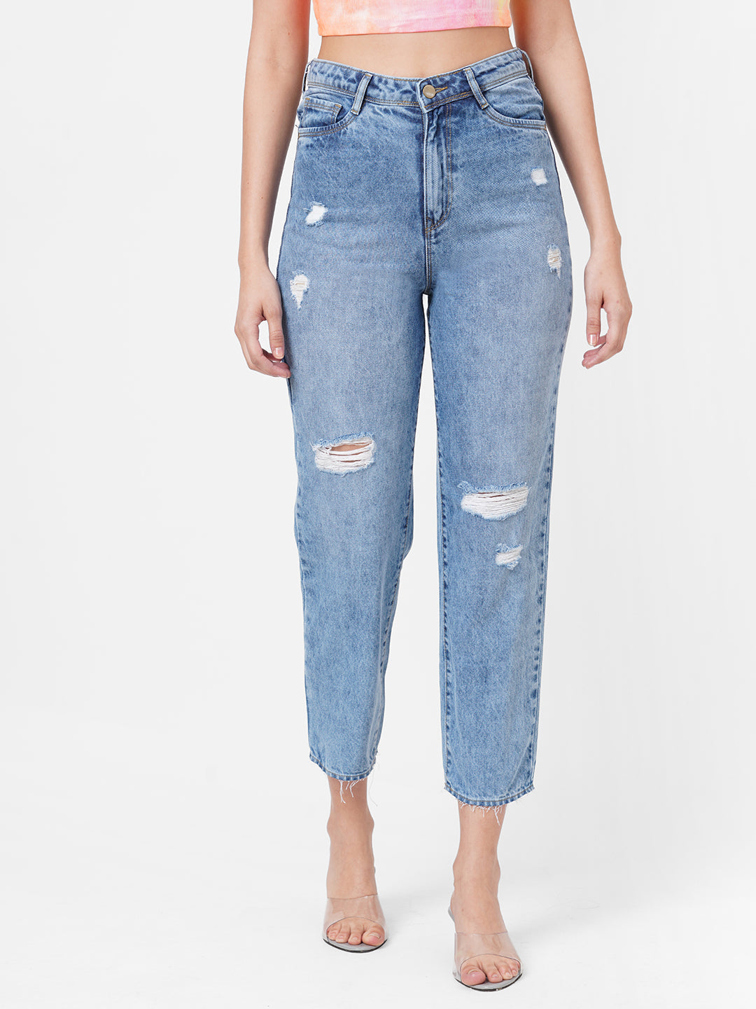 Women High-Rise Mom Fit Jeans