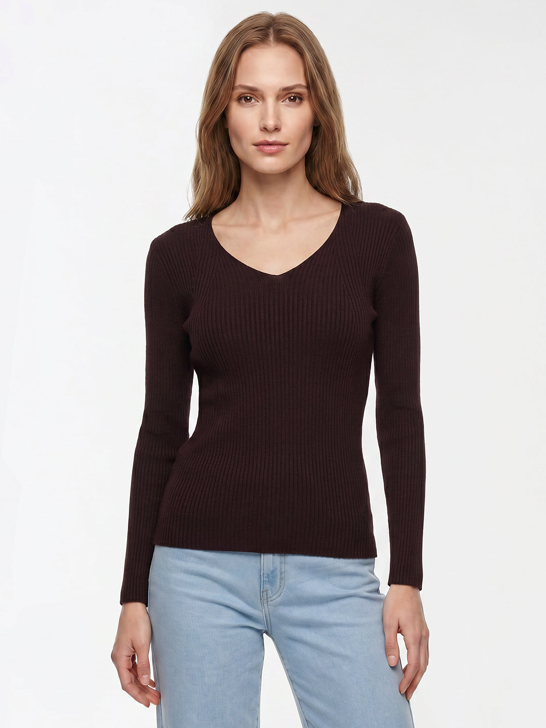 Women Wine Flat Knit