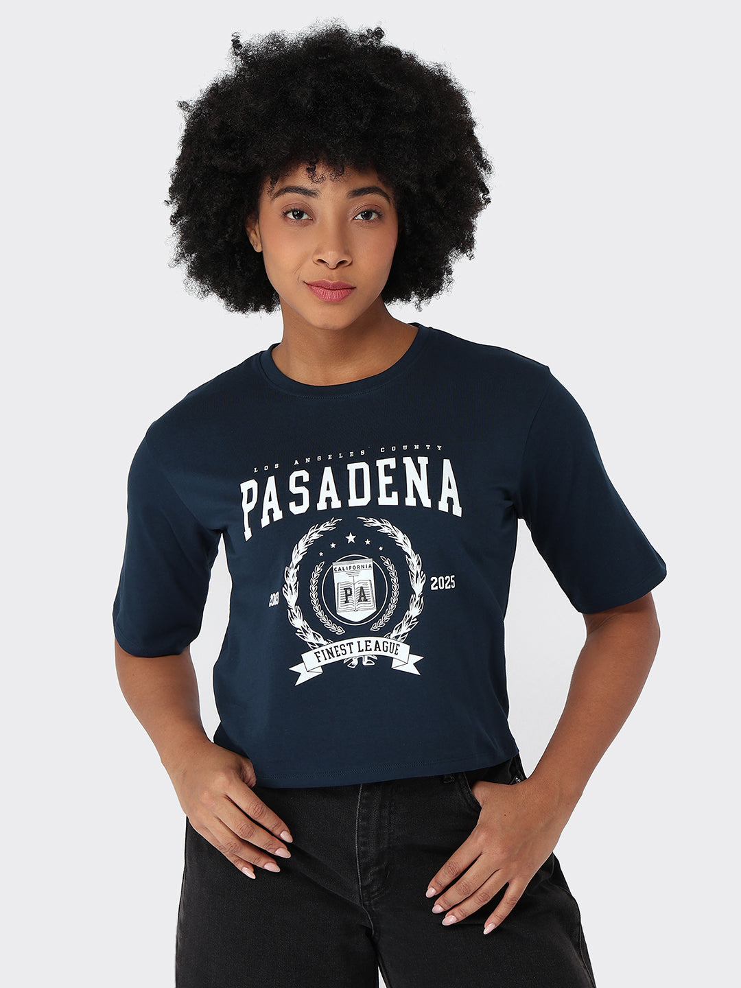Women Airforce Graphic Crop Tees