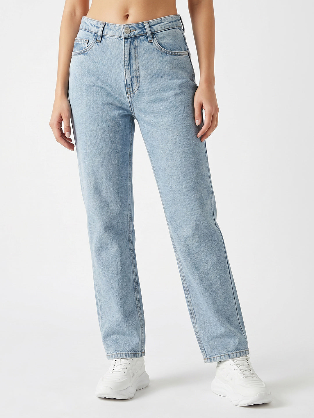 Women Blue High-Rise Straight Fit Jeans