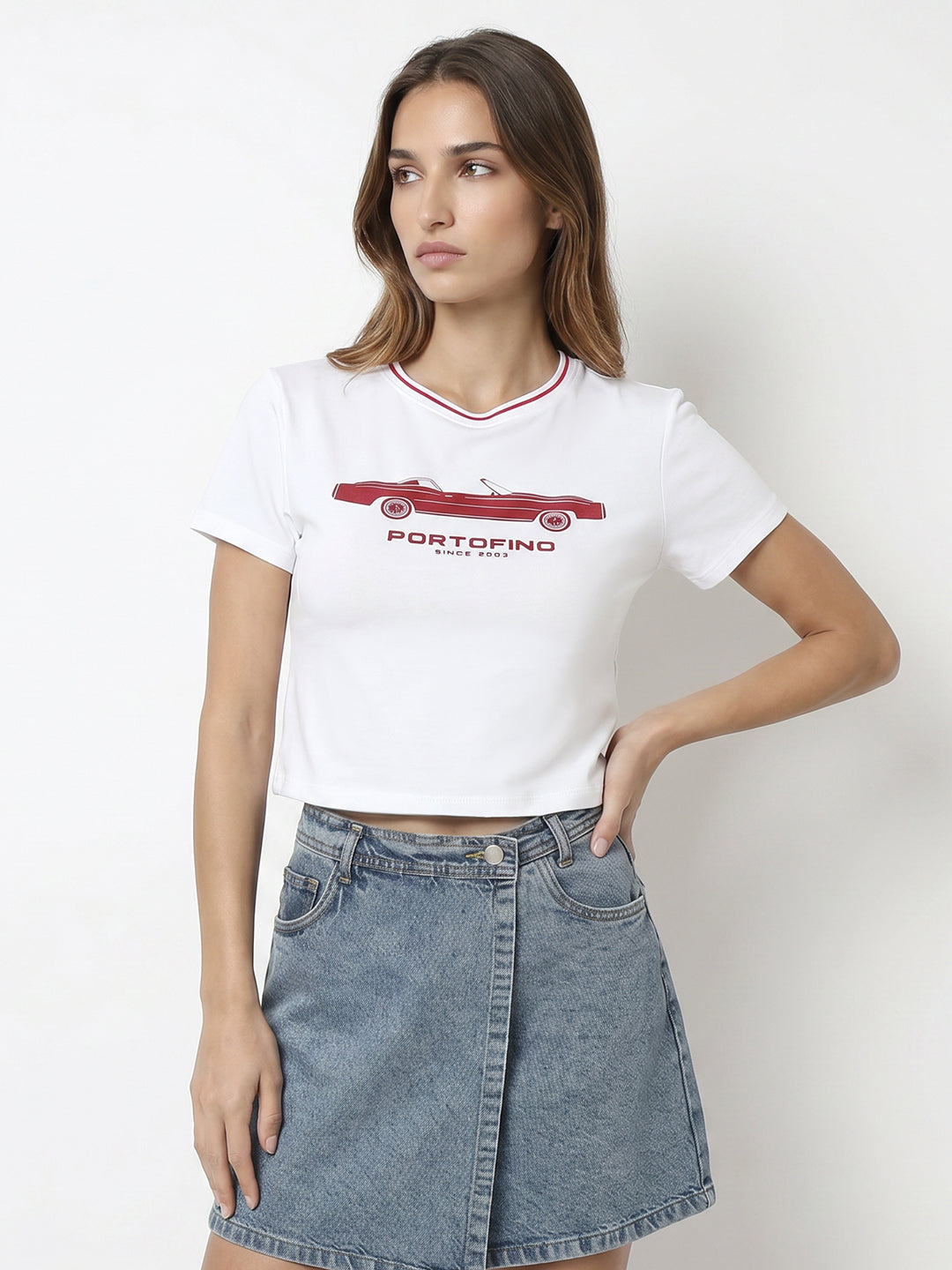 Women White Genz Tees