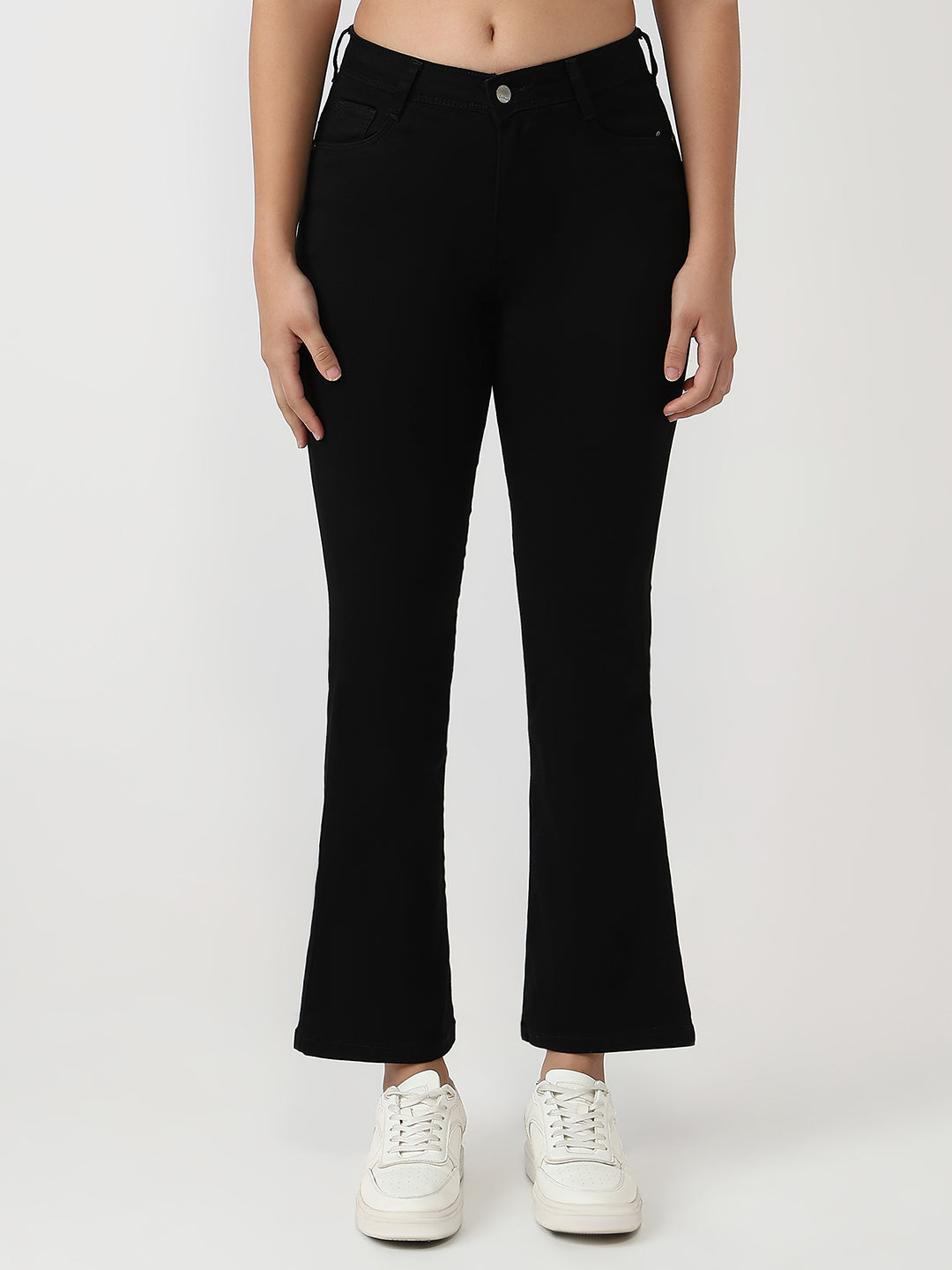 Women Black High-Rise Flare Jeans