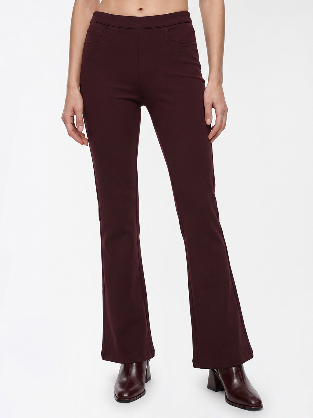 Women Wine Flare Treggings