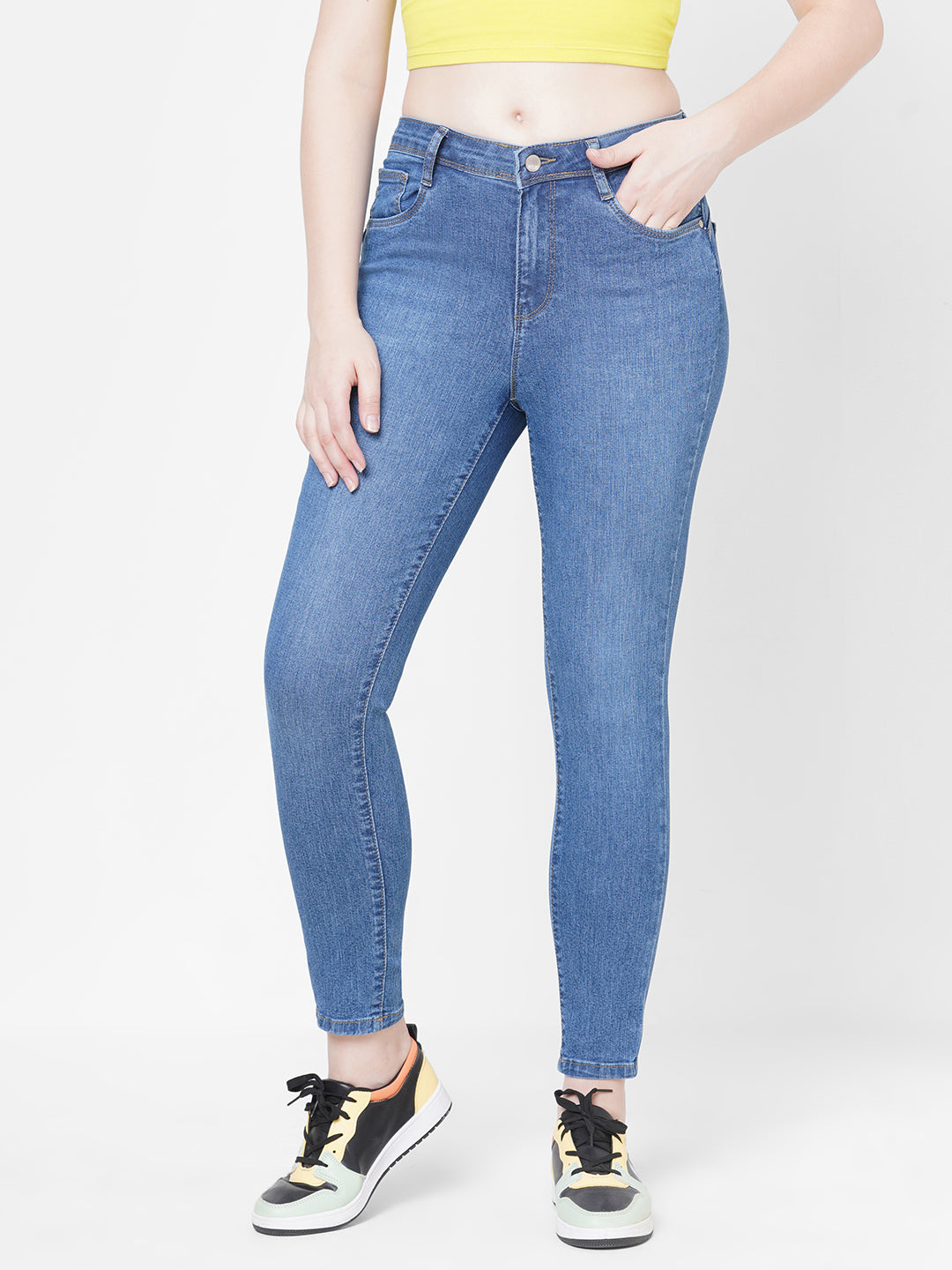 Women Mid-Rise Push Up Super Skinny Jeans
