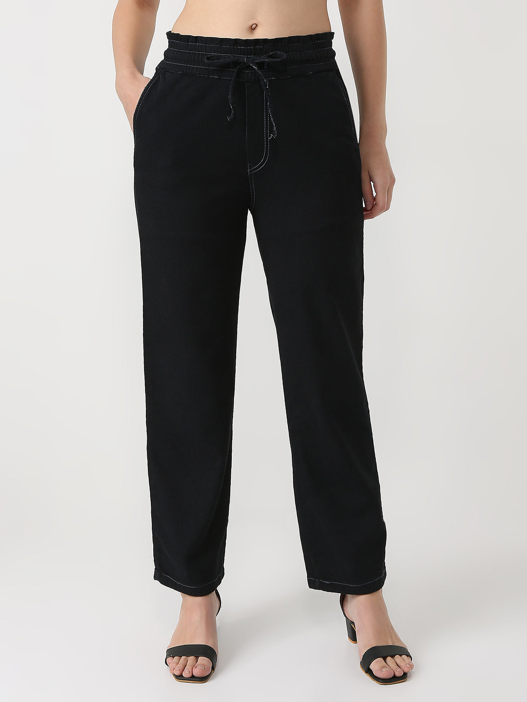 Women High-Rise Relaxed Fit Trousers
