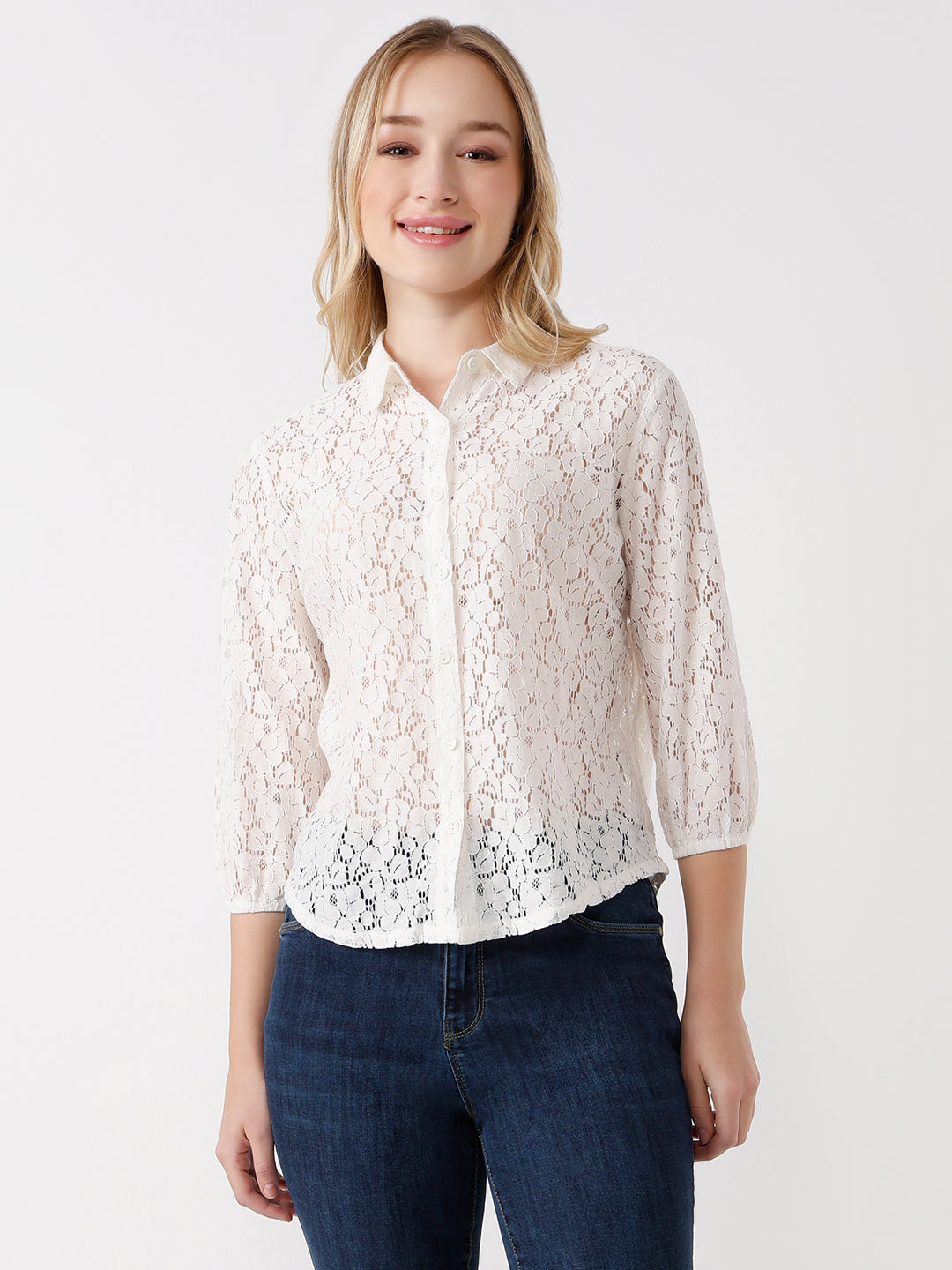 Women Off White Shirt