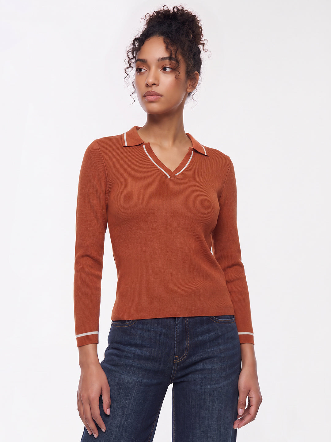 Burnt Orange Flat Knit