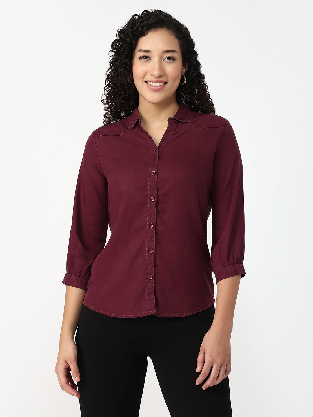 Women Mauve Slim Shirt