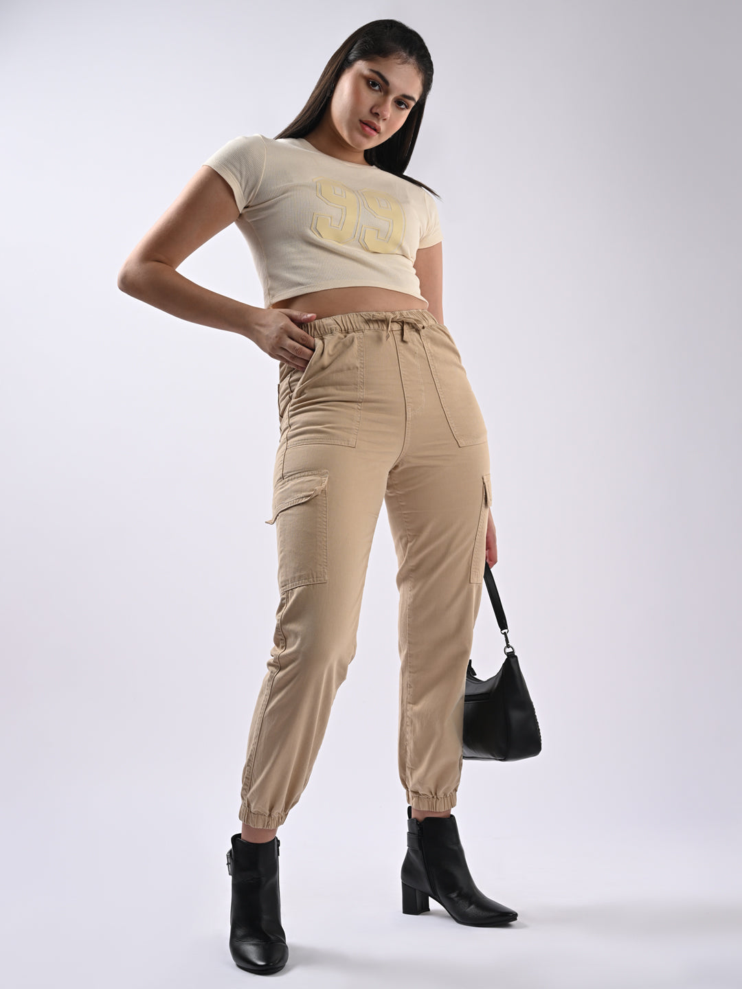 Women High-Rise Cargo Joggers