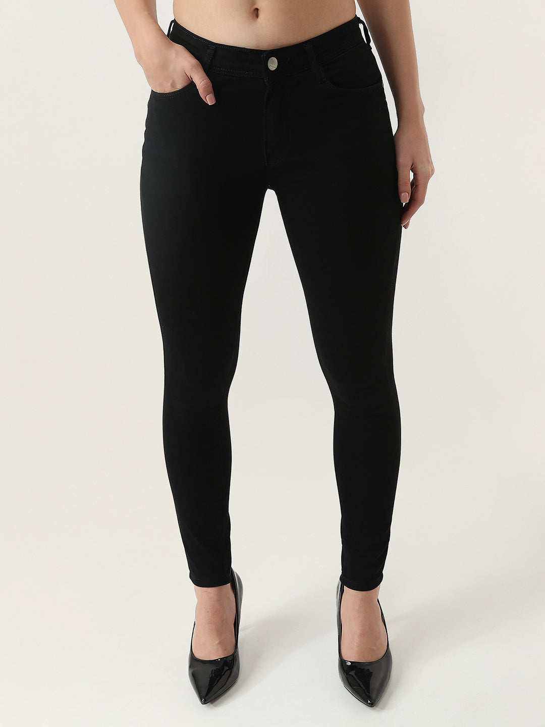 Women Black High-Rise Skinny Jeans