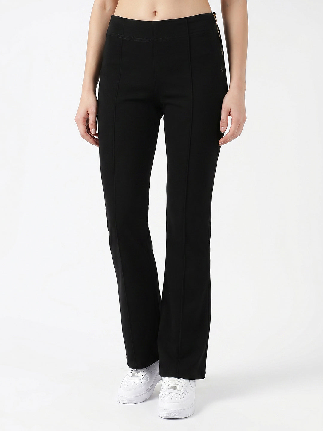 Women Black High-Rise Flare Jeans