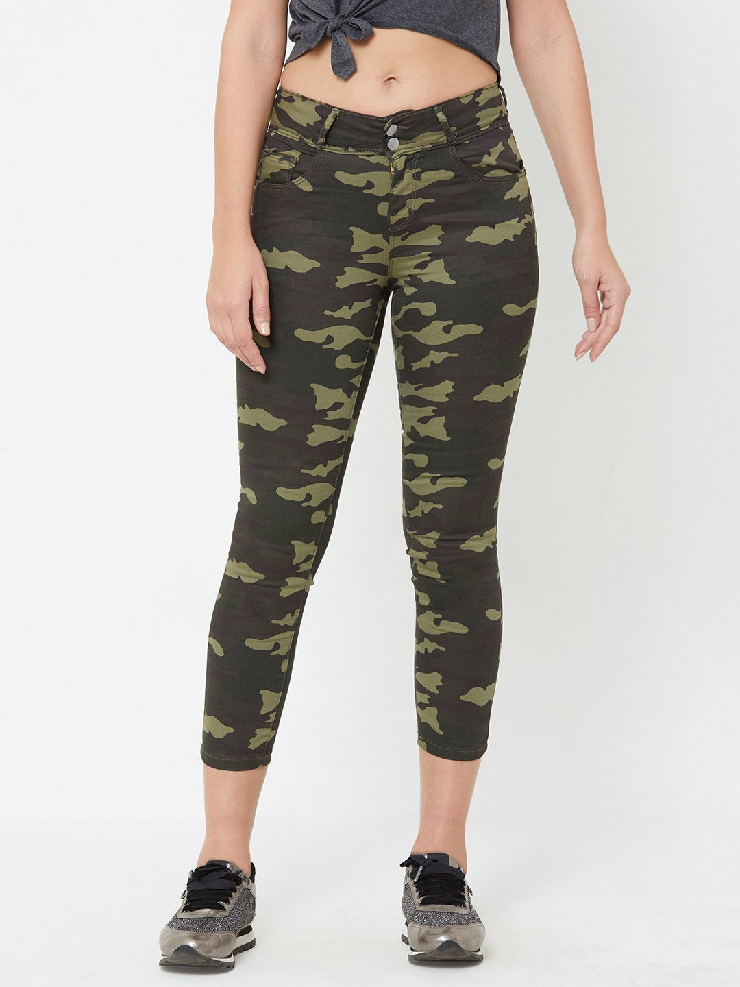 Women Mid-Rise Skinny Crop Jeans