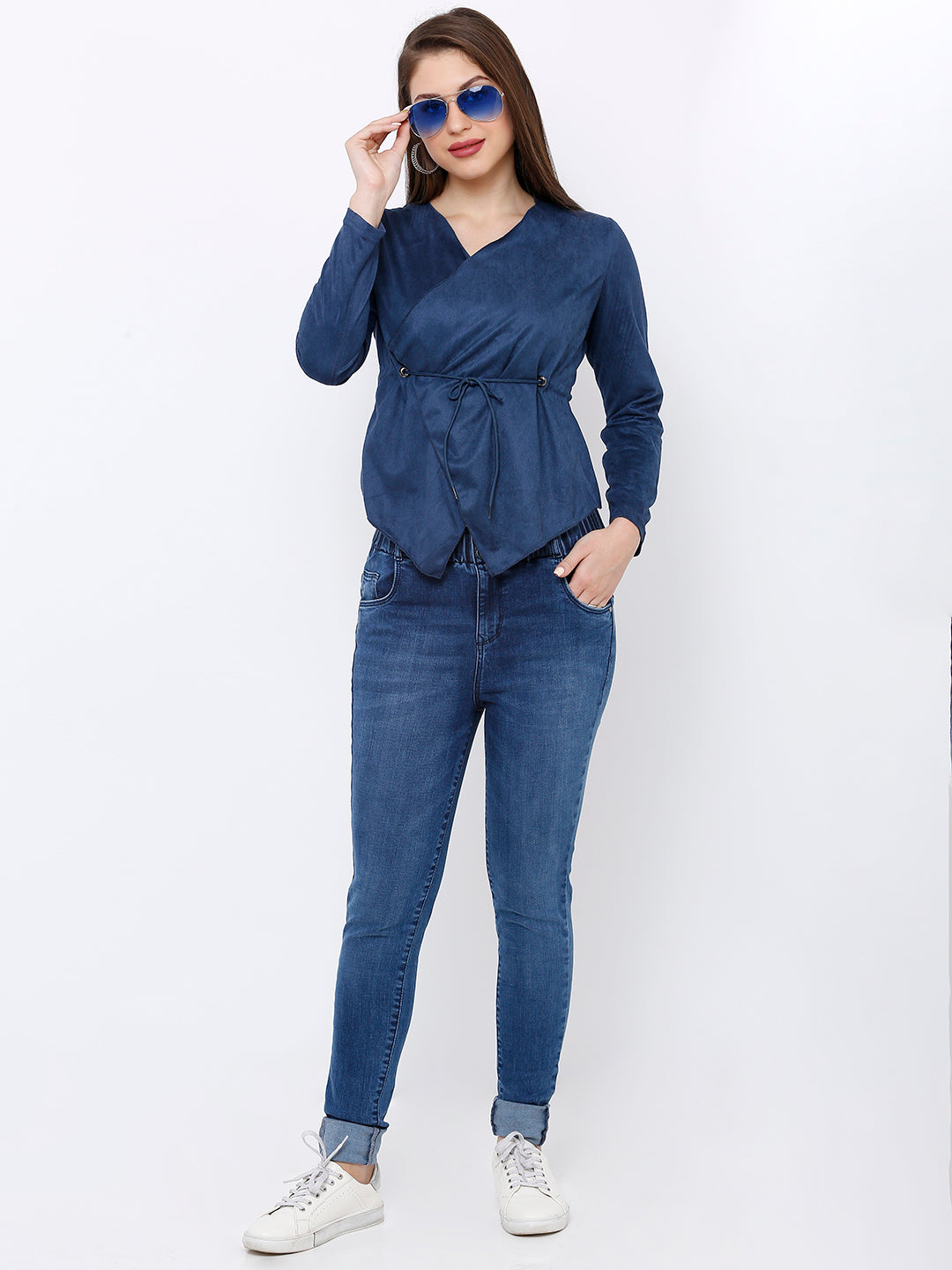 Women Navy Shrug