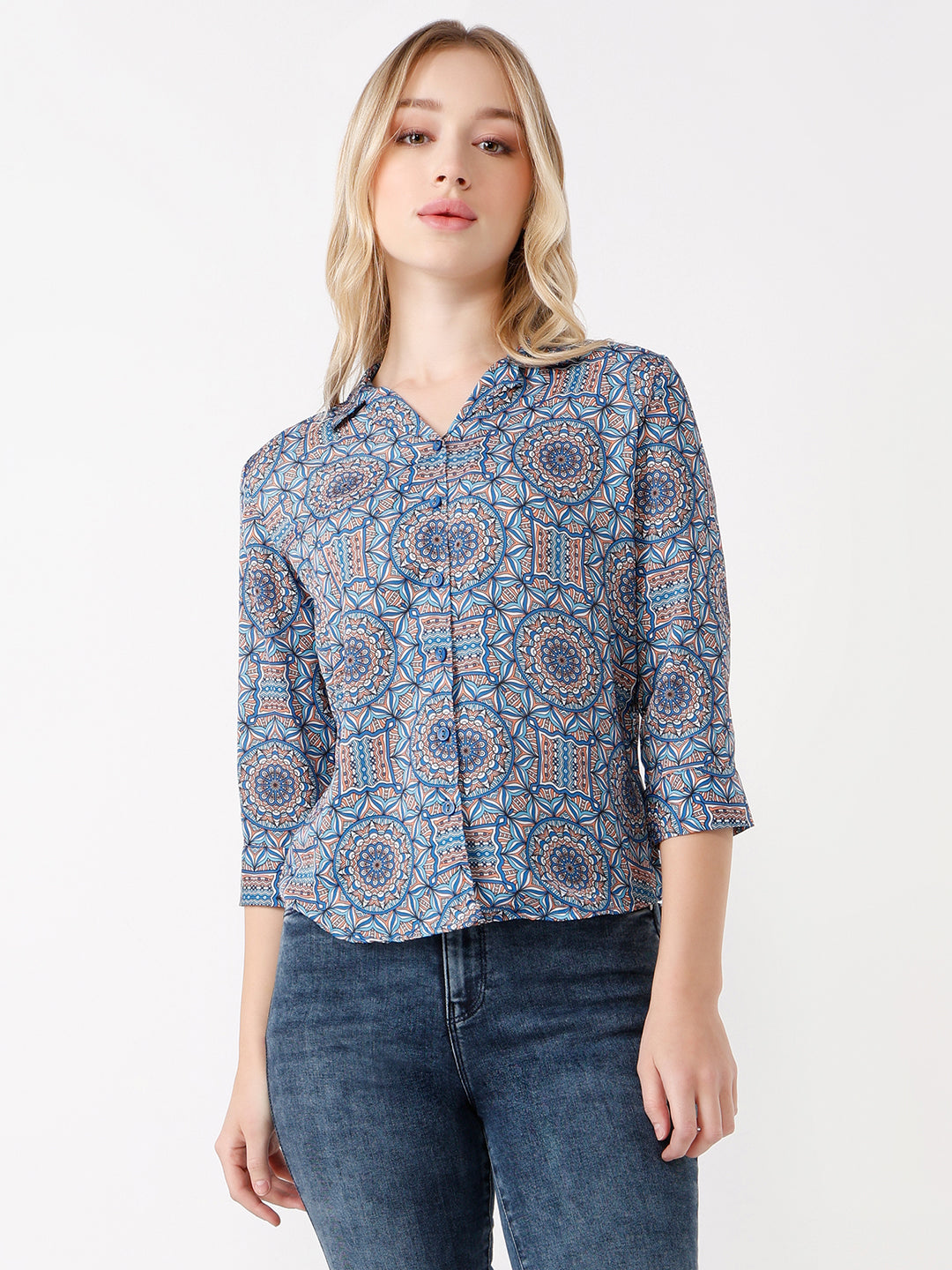 Women Kaleidoscope Print Shirt