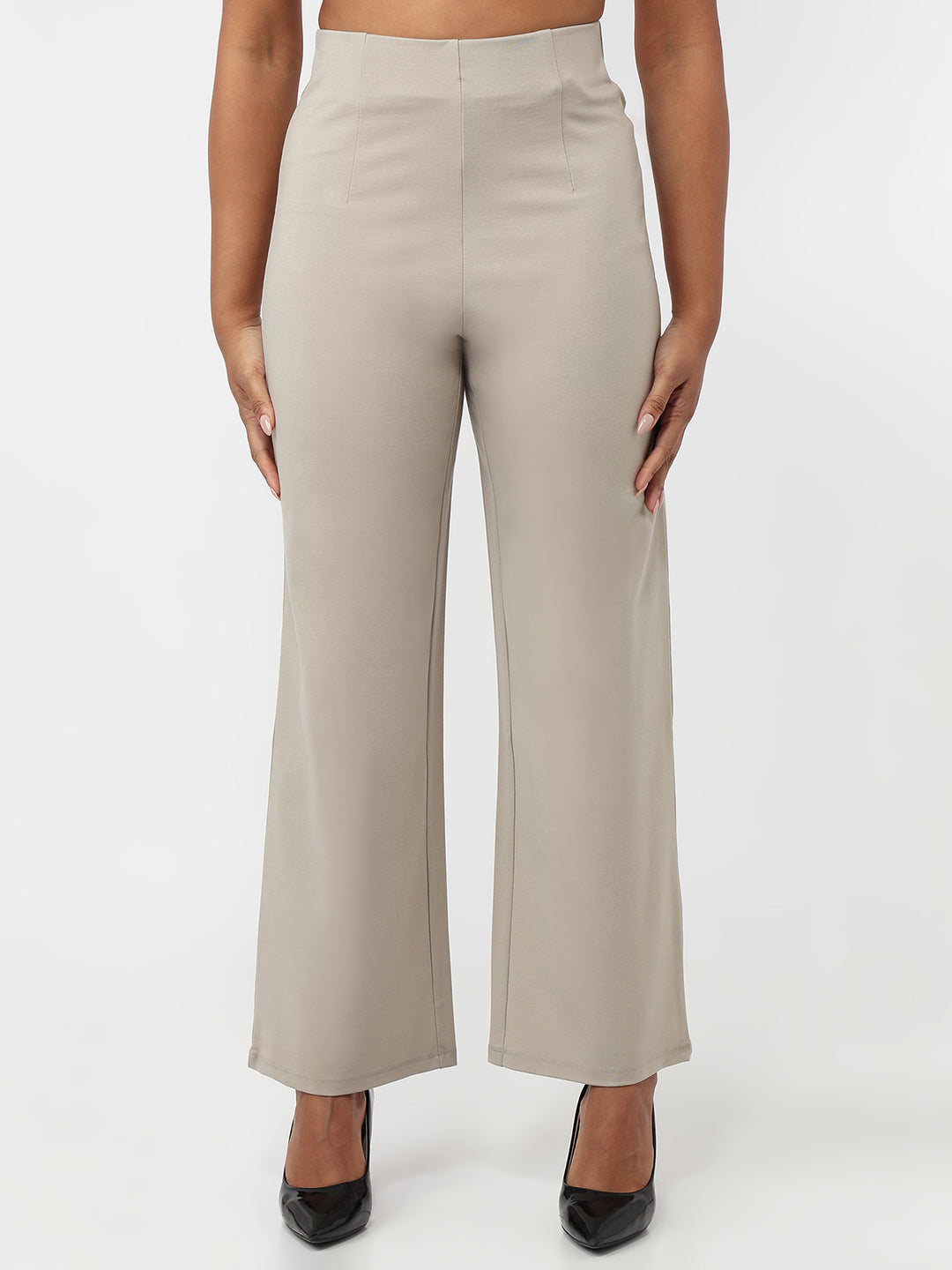 Women Light Fawn Wide Leg Treggings