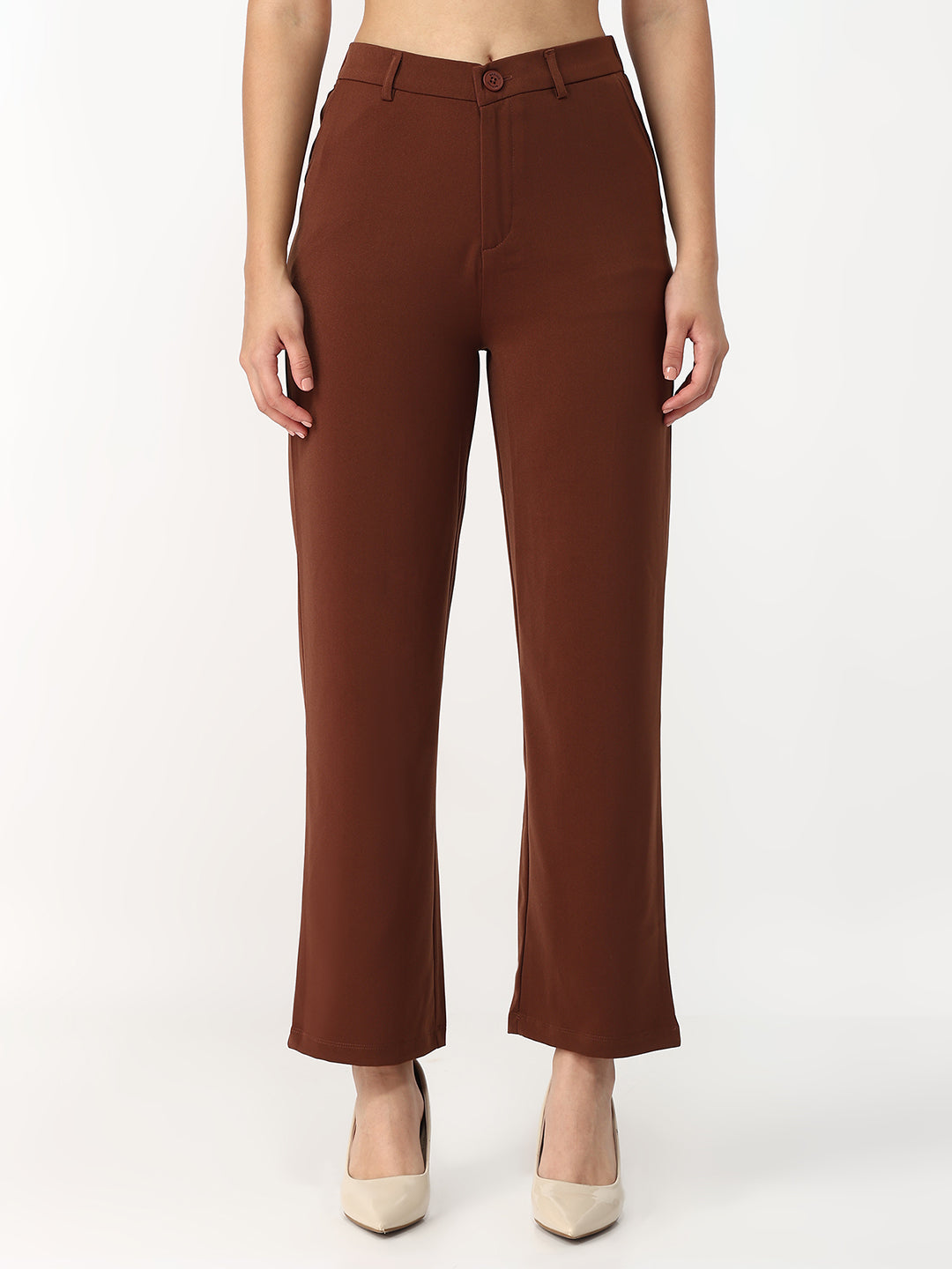 Women Sepia Loose Straight Fit Korean Pants