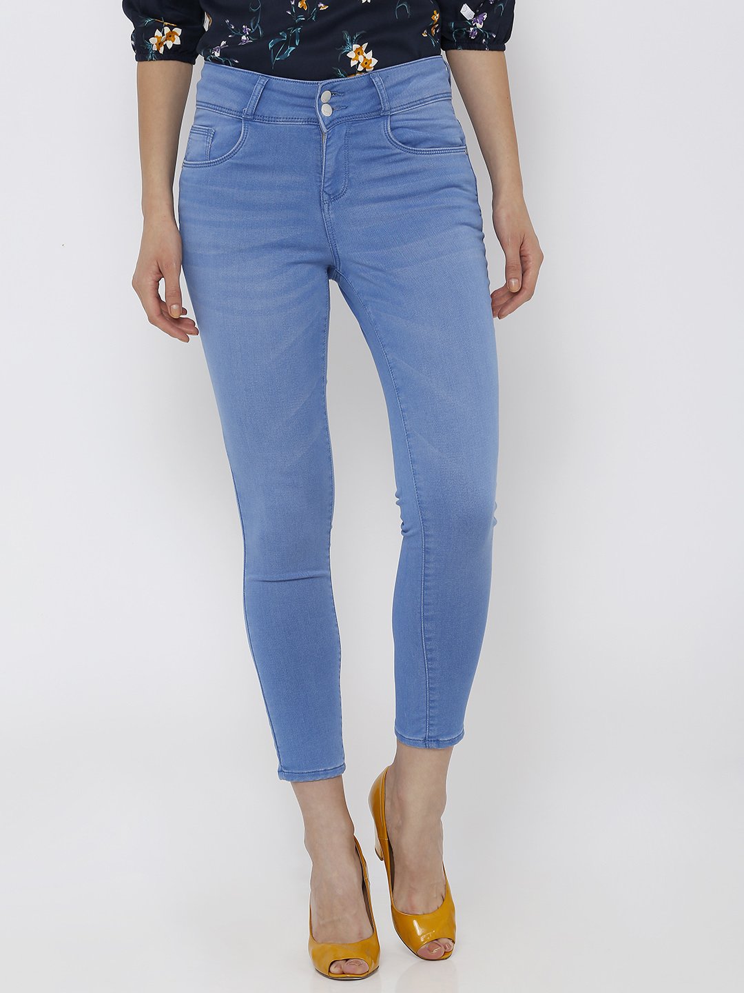 Women Blue High-Rise Skinny Jeans