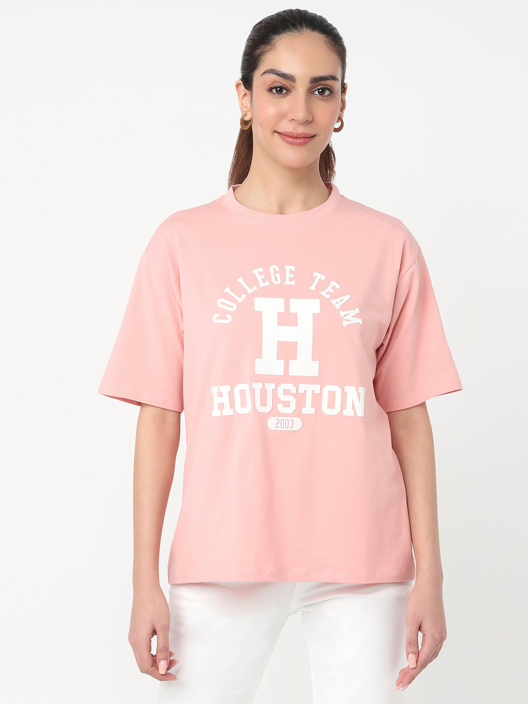 Women Blush Pink Oversized T-Shirt