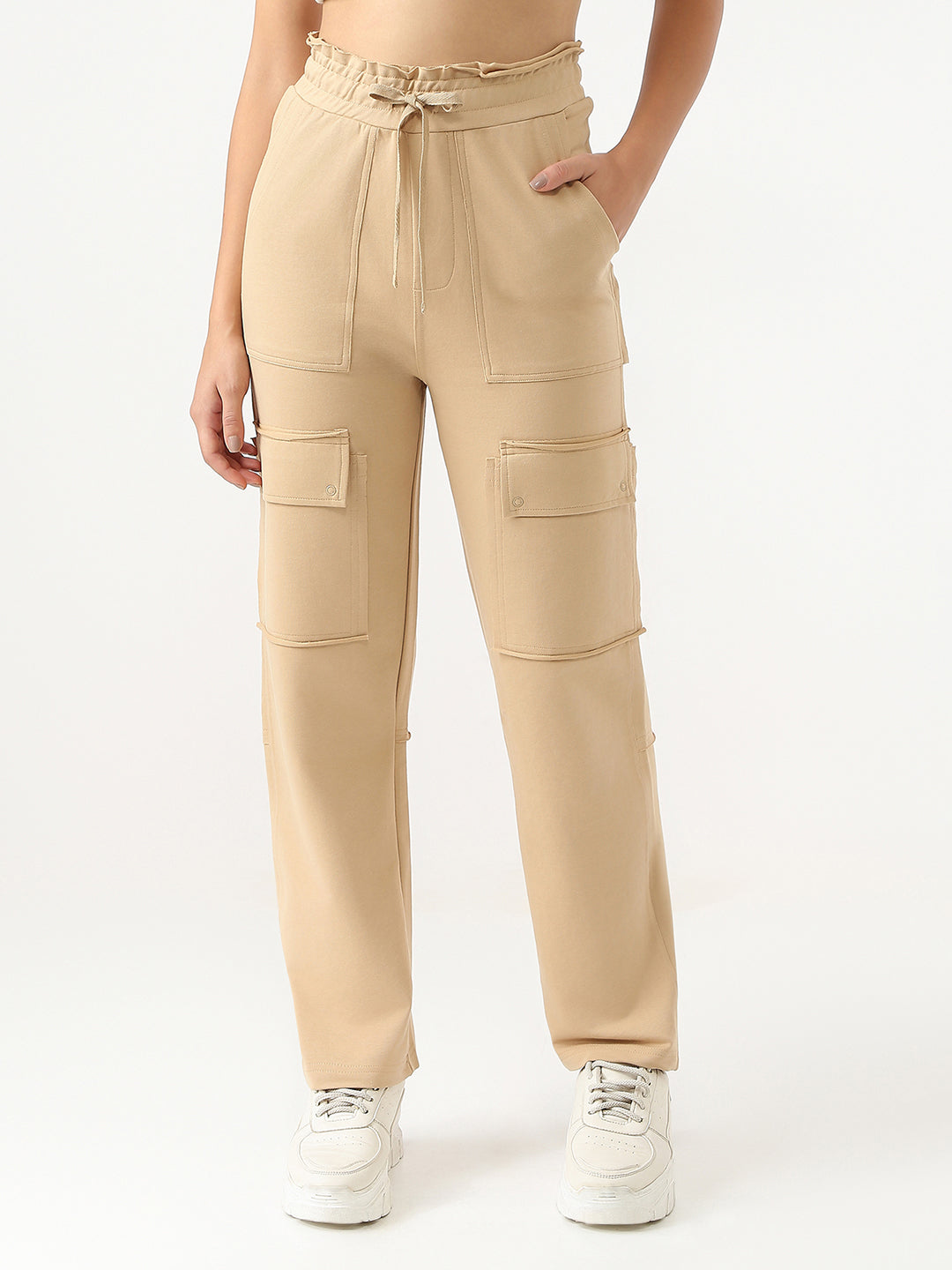 Women Beige Mid-Rise Skinny Athleisure