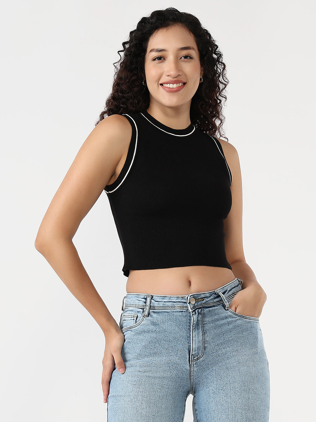 Women Black Slim Tank Top
