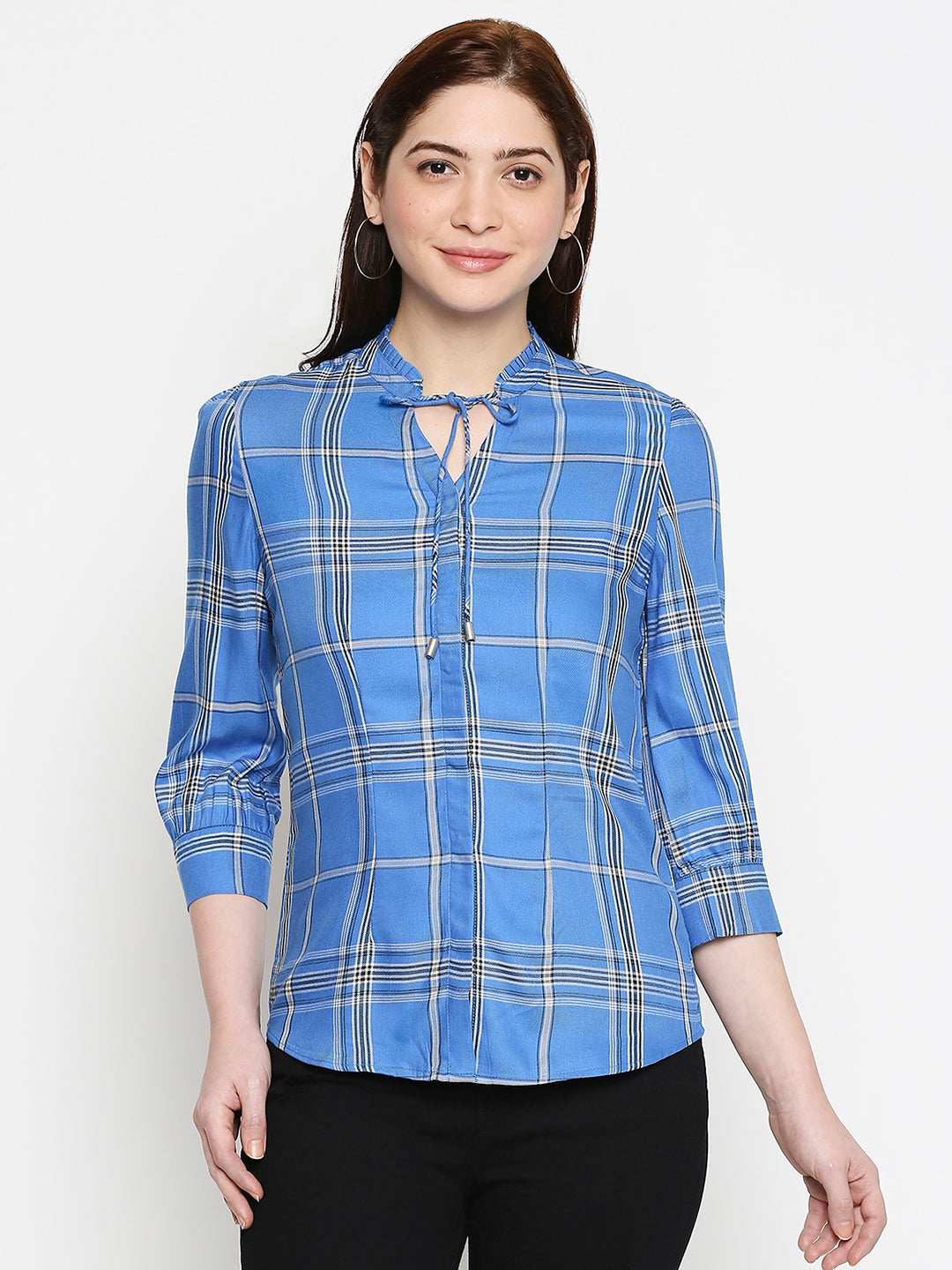 Women Blue Slim Top