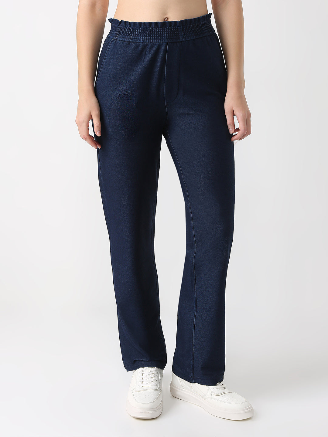 Women Dark Blue Wide Leg Jeggings