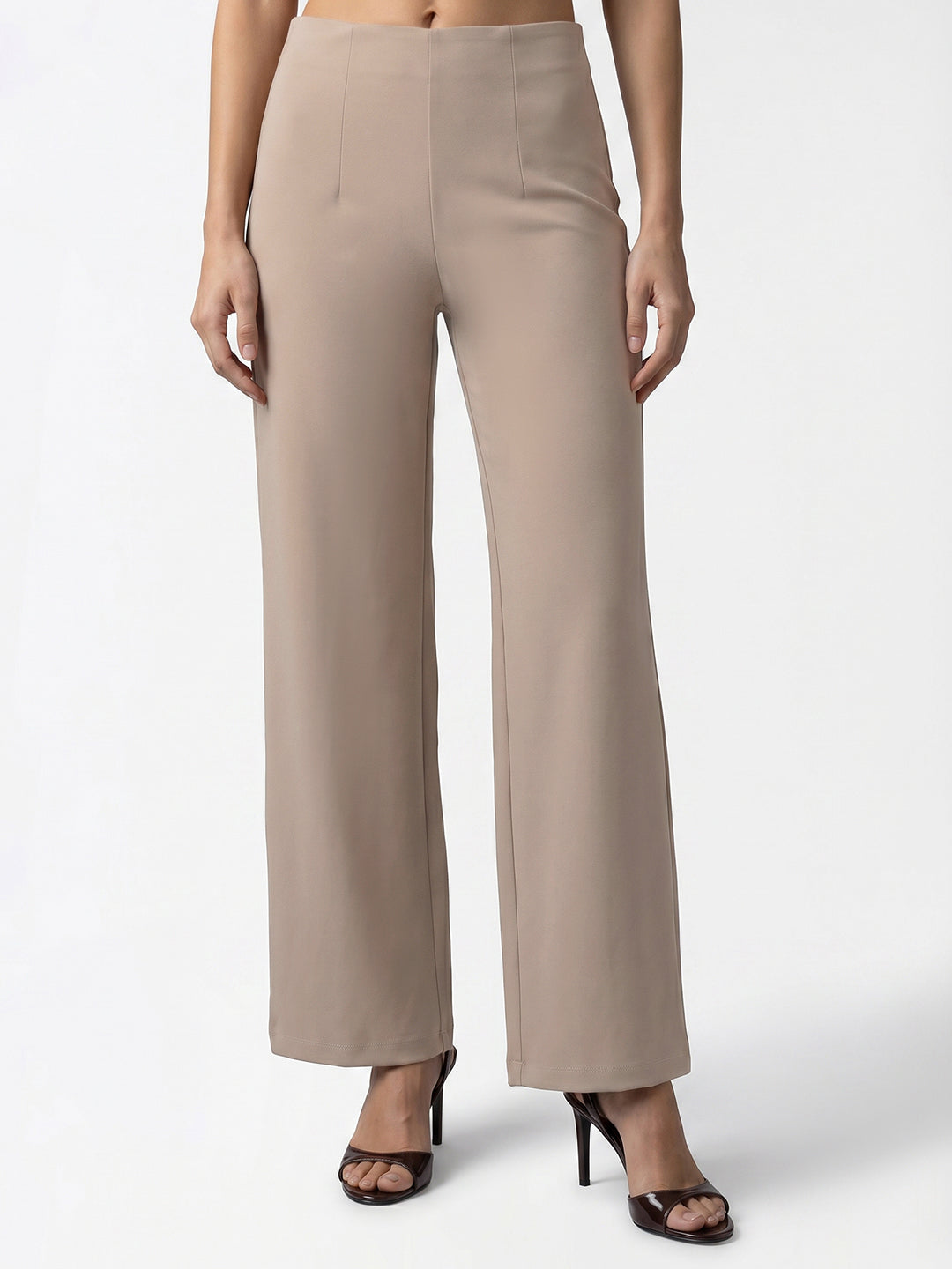 Women Oatmilk Wide Leg Treggings