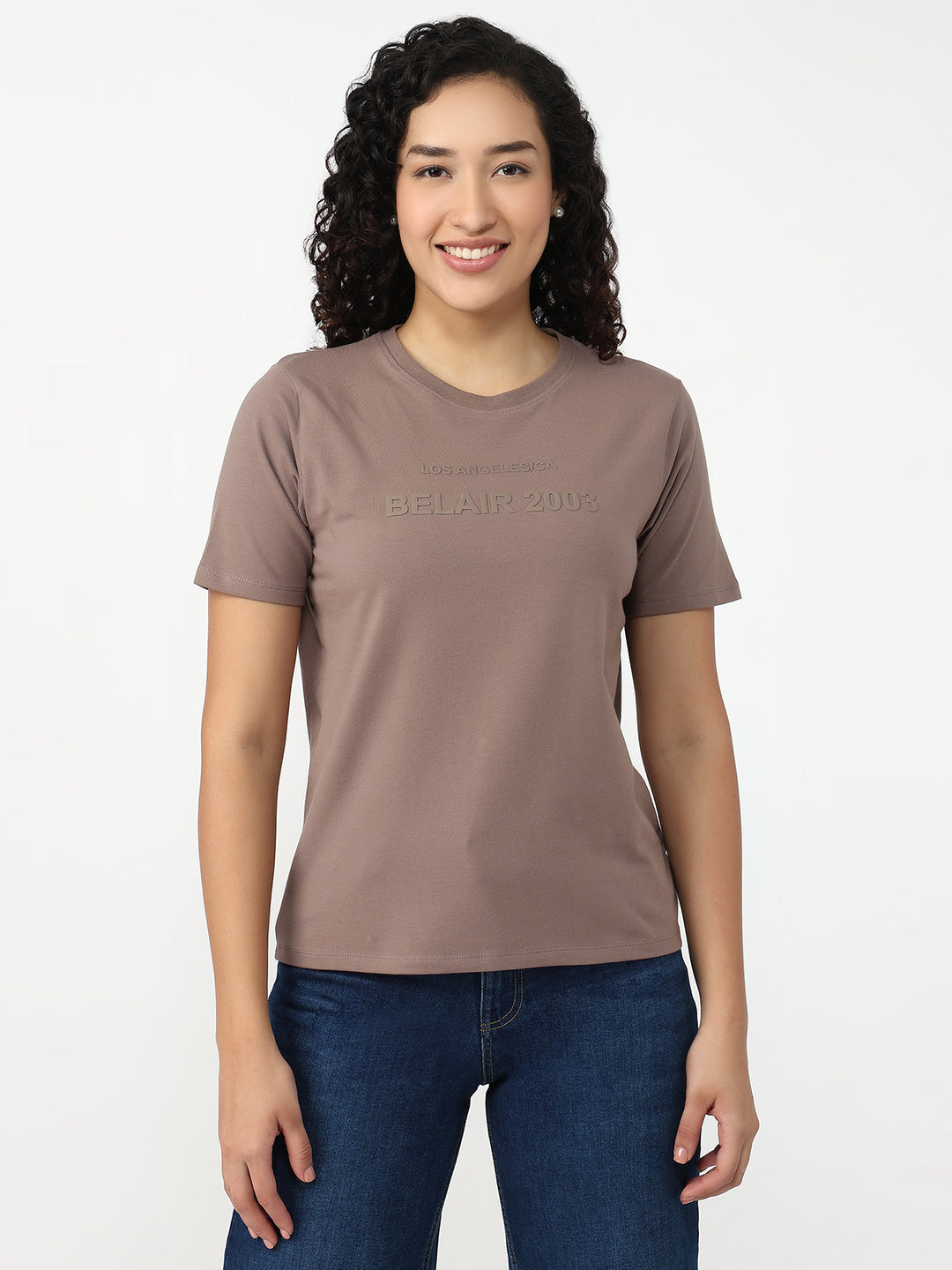 Women Oyster Slim Fit Graphic T-Shirt