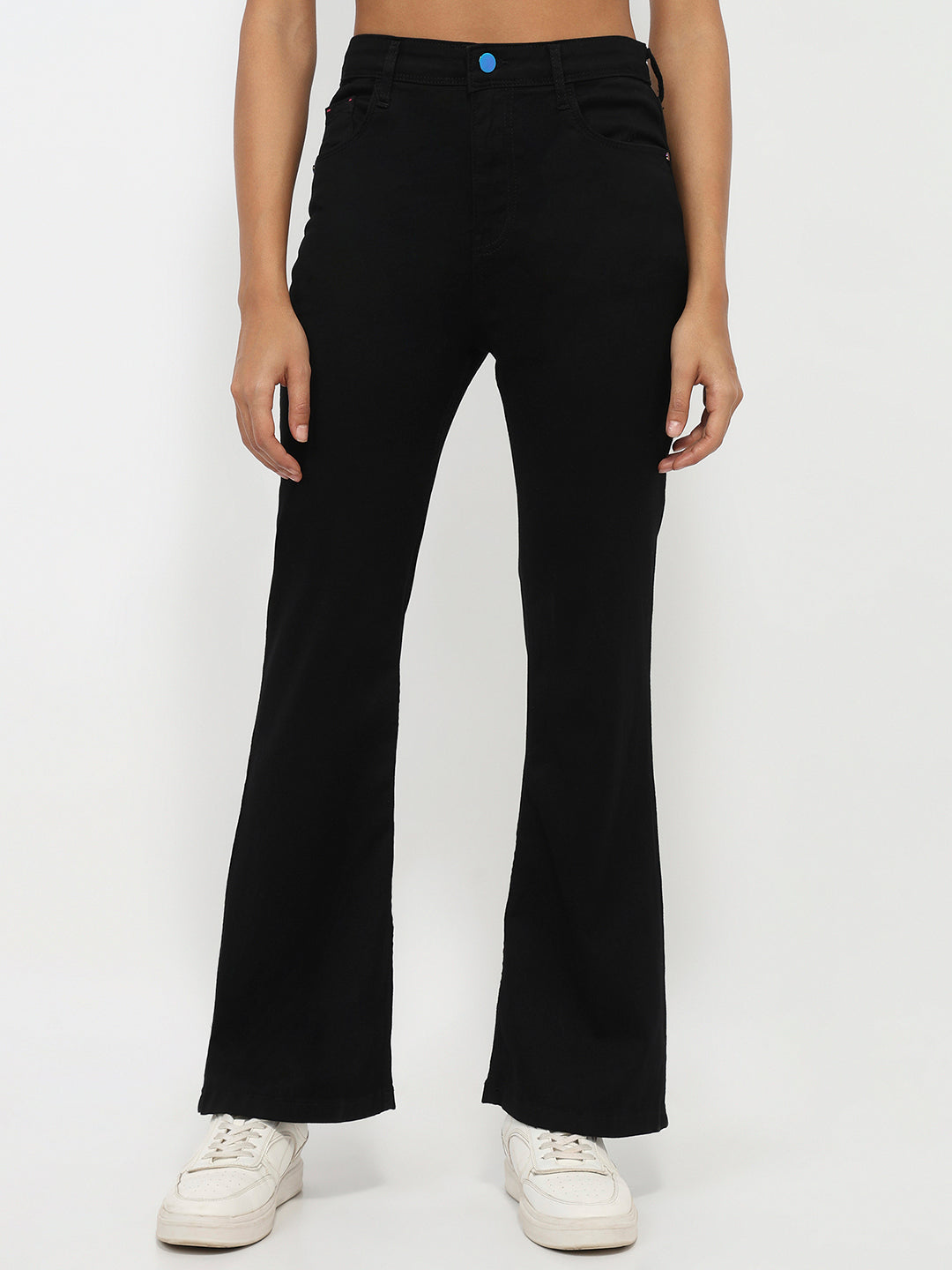Women Black High-Rise Flare Jeans