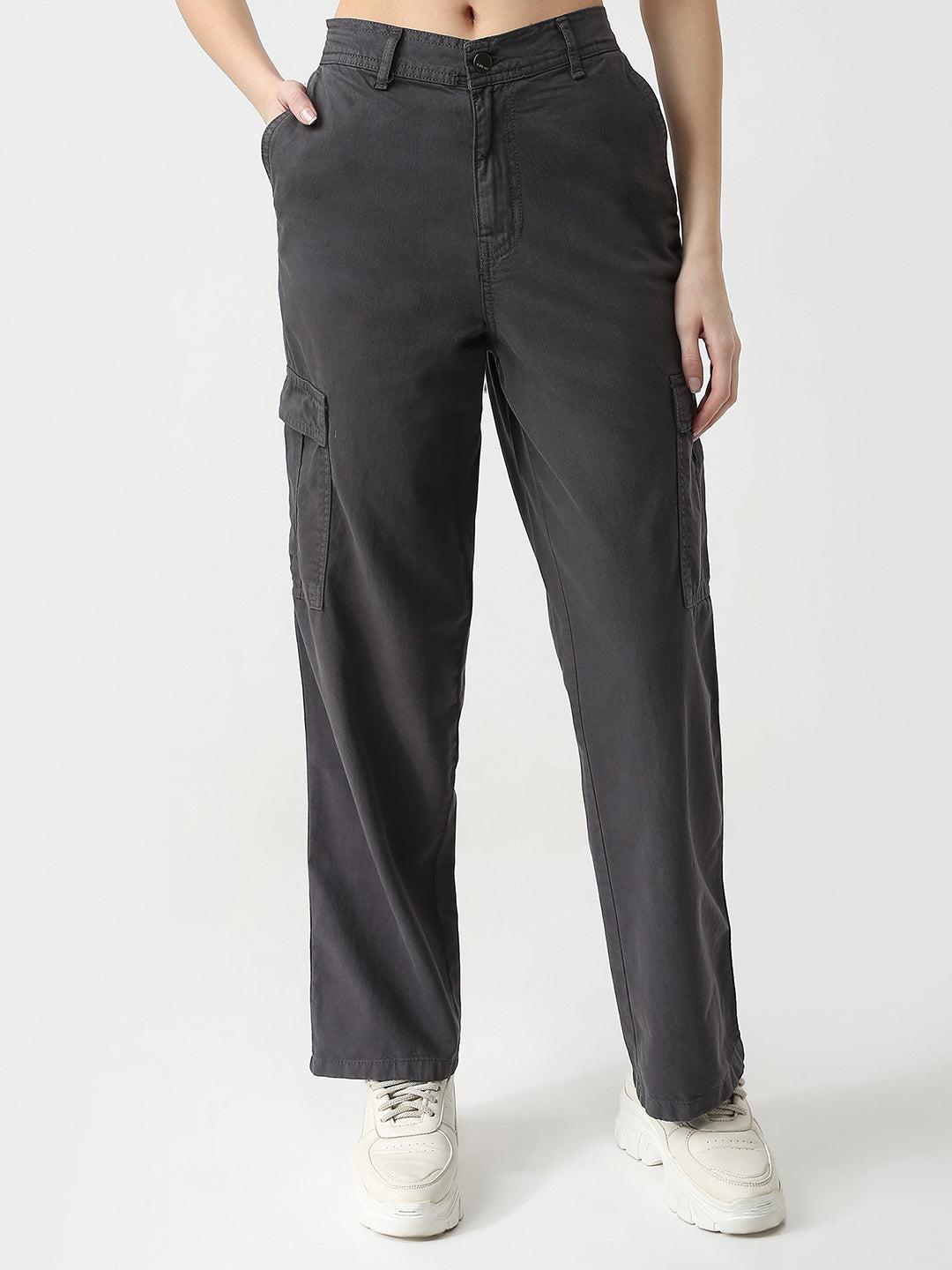Women High-Rise Loose Fit Cargo