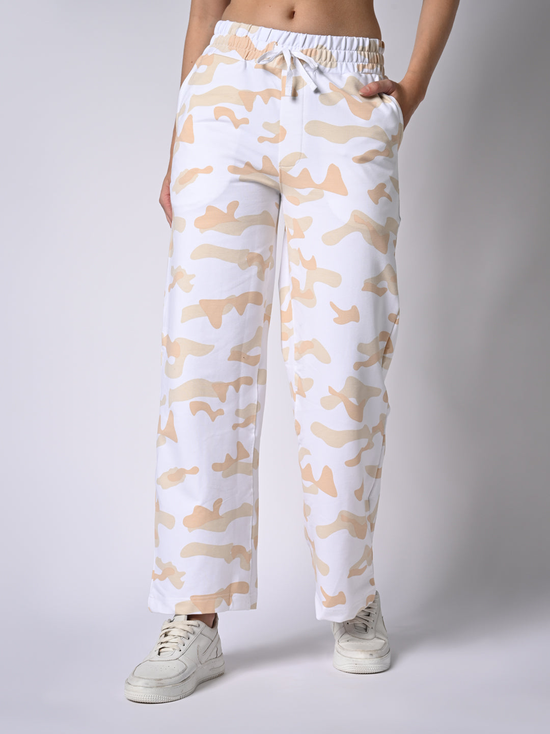 Women Beige Slim Fit Athleisure Pant