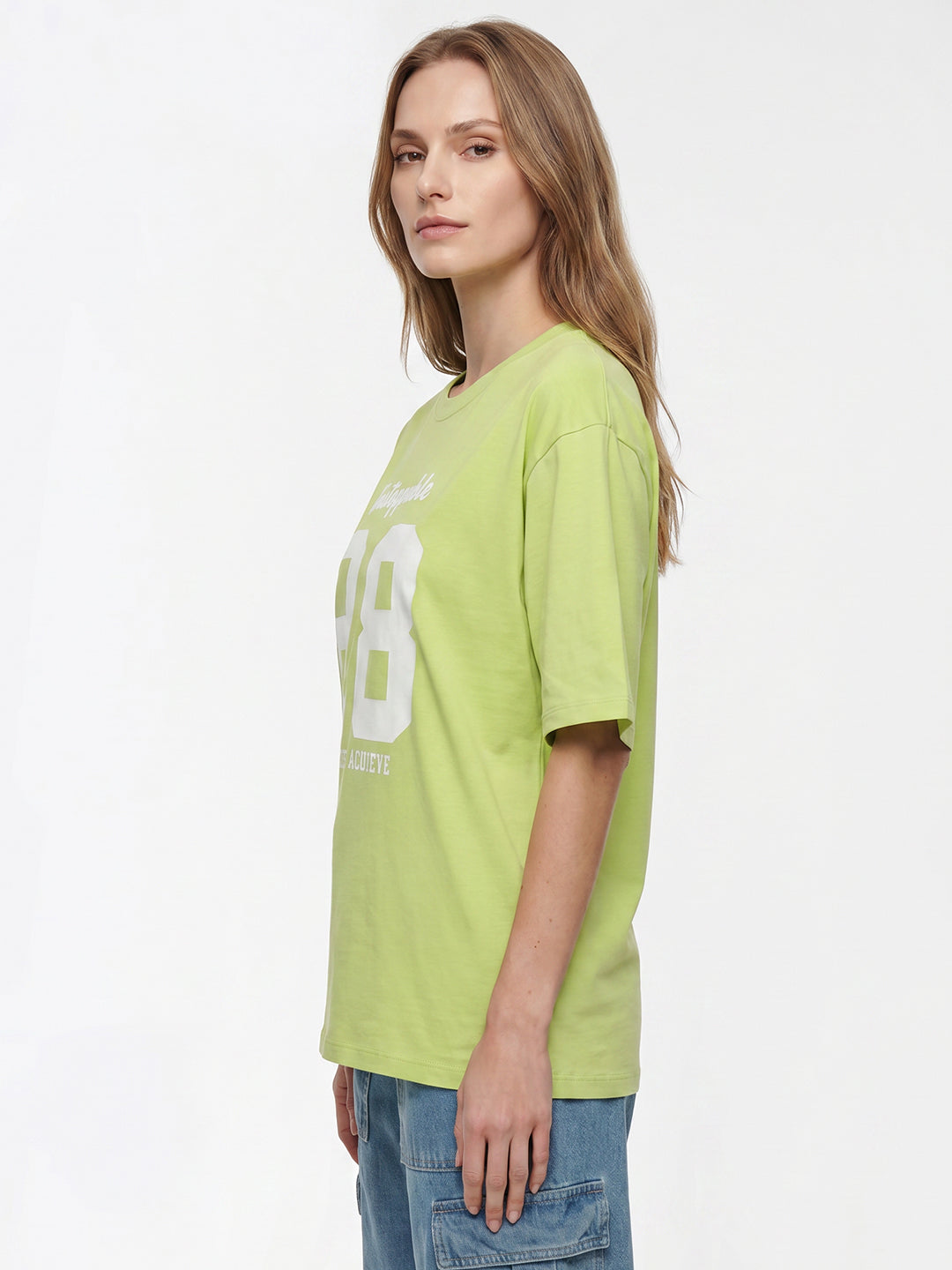 Women Lime Oversized T-Shirt