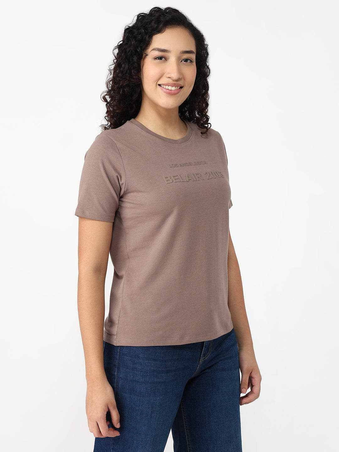 Women Oyster Slim Fit Graphic T-Shirt