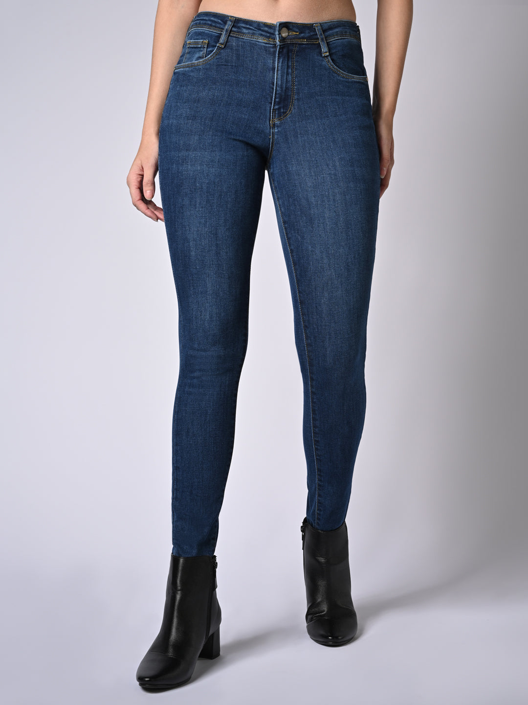 Women Dark Blue High-Rise Skinny Jeans